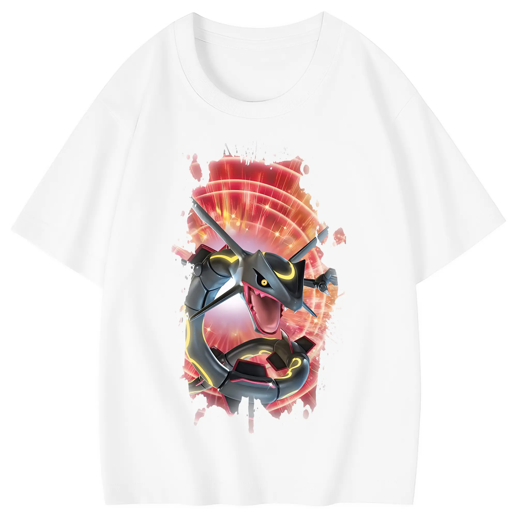 ポケモン グッズ,レックウザ - 綿100％ キッズTシャツ ・ フロントプリント ・ 快適 通気性 ・ スポーツ カジュアル 散歩用