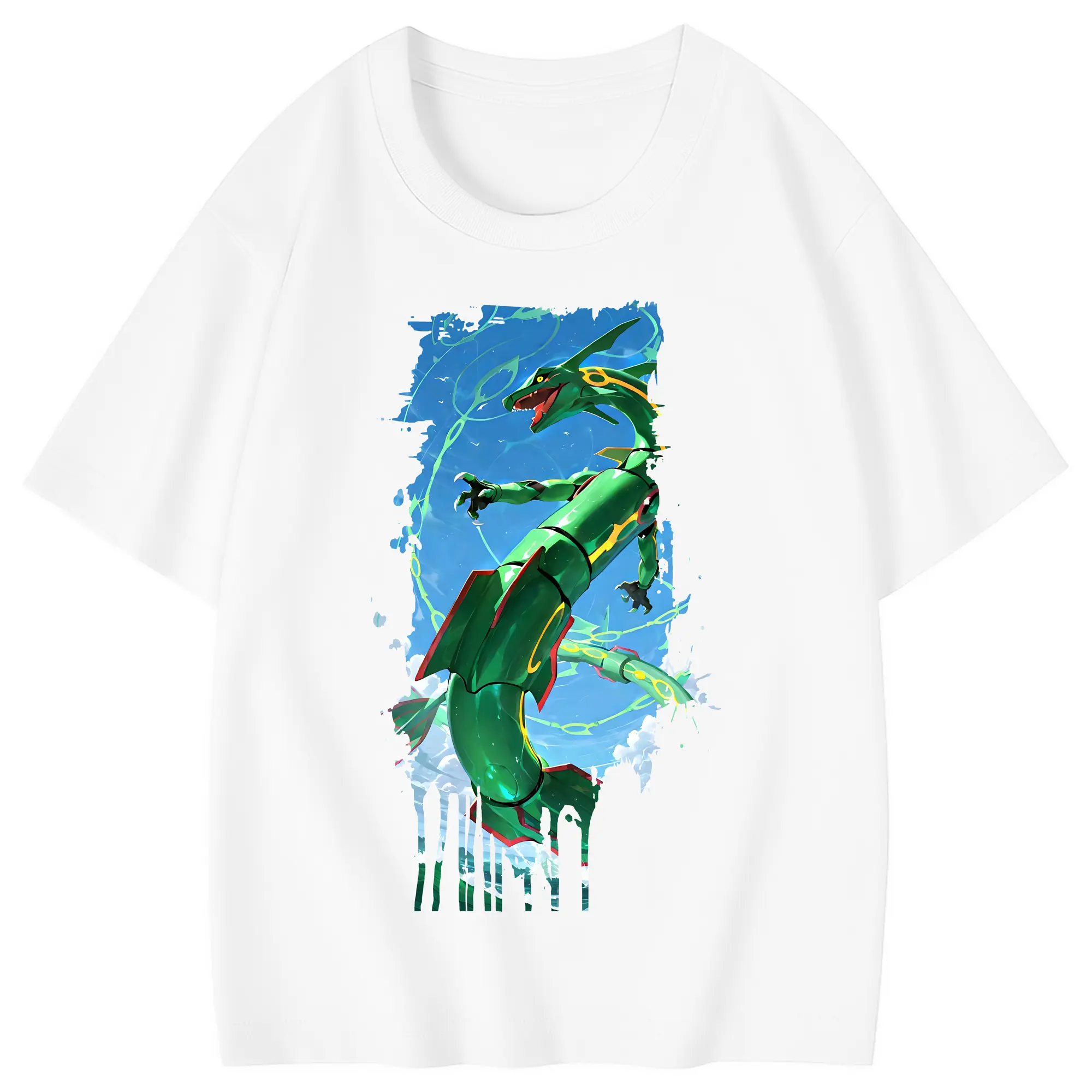 ポケモン グッズ,レックウザ - 綿100％ キッズTシャツ ・ フロントプリント ・ 快適 通気性 ・ スポーツ カジュアル 散歩用
