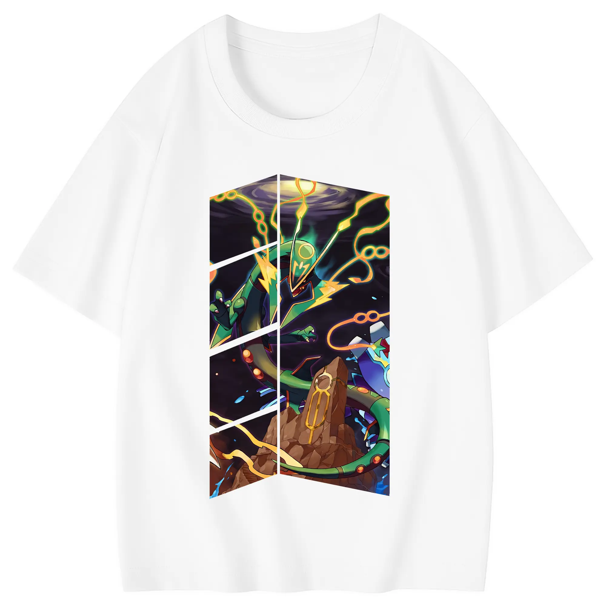 ポケモン グッズ,レックウザ - 綿100％ キッズTシャツ ・ フロントプリント ・ 快適 通気性 ・ スポーツ カジュアル 散歩用