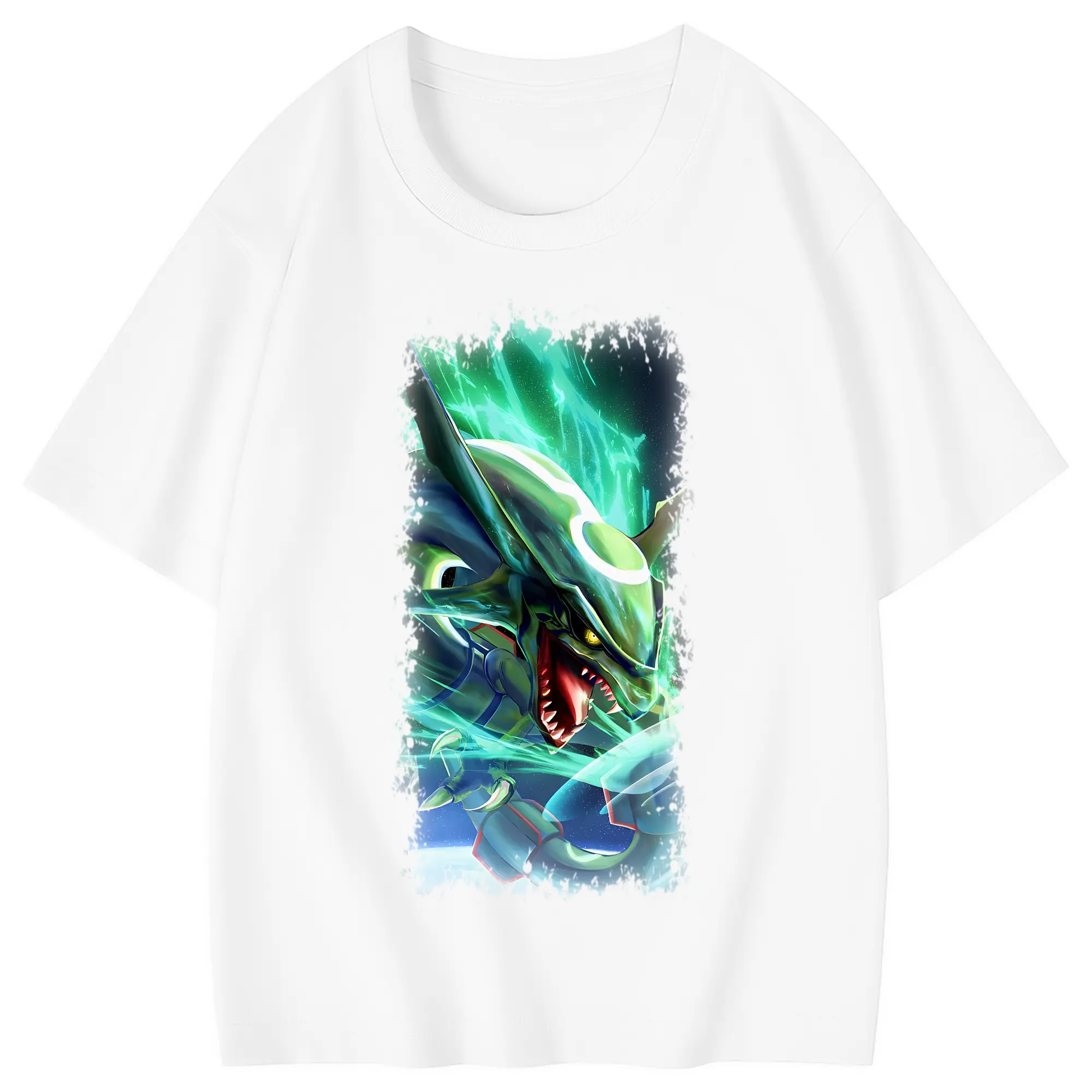 ポケモン グッズ,レックウザ - 綿100％ キッズTシャツ ・ フロントプリント ・ 快適 通気性 ・ スポーツ カジュアル 散歩用