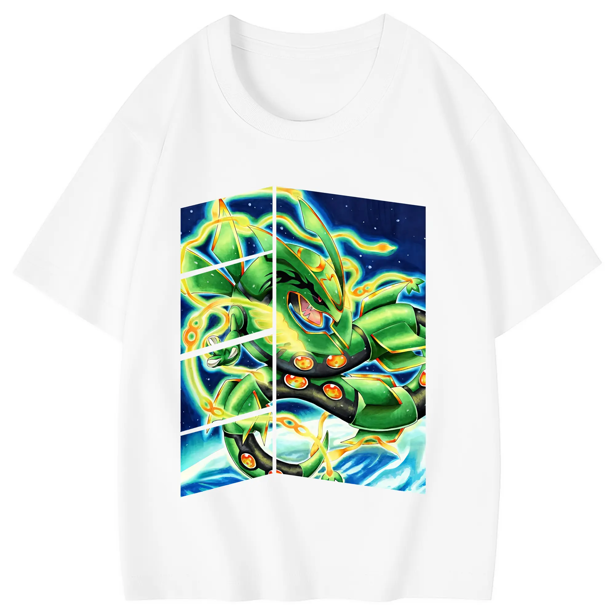 ポケモン グッズ,レックウザ - 綿100％ キッズTシャツ ・ フロントプリント ・ 快適 通気性 ・ スポーツ カジュアル 散歩用