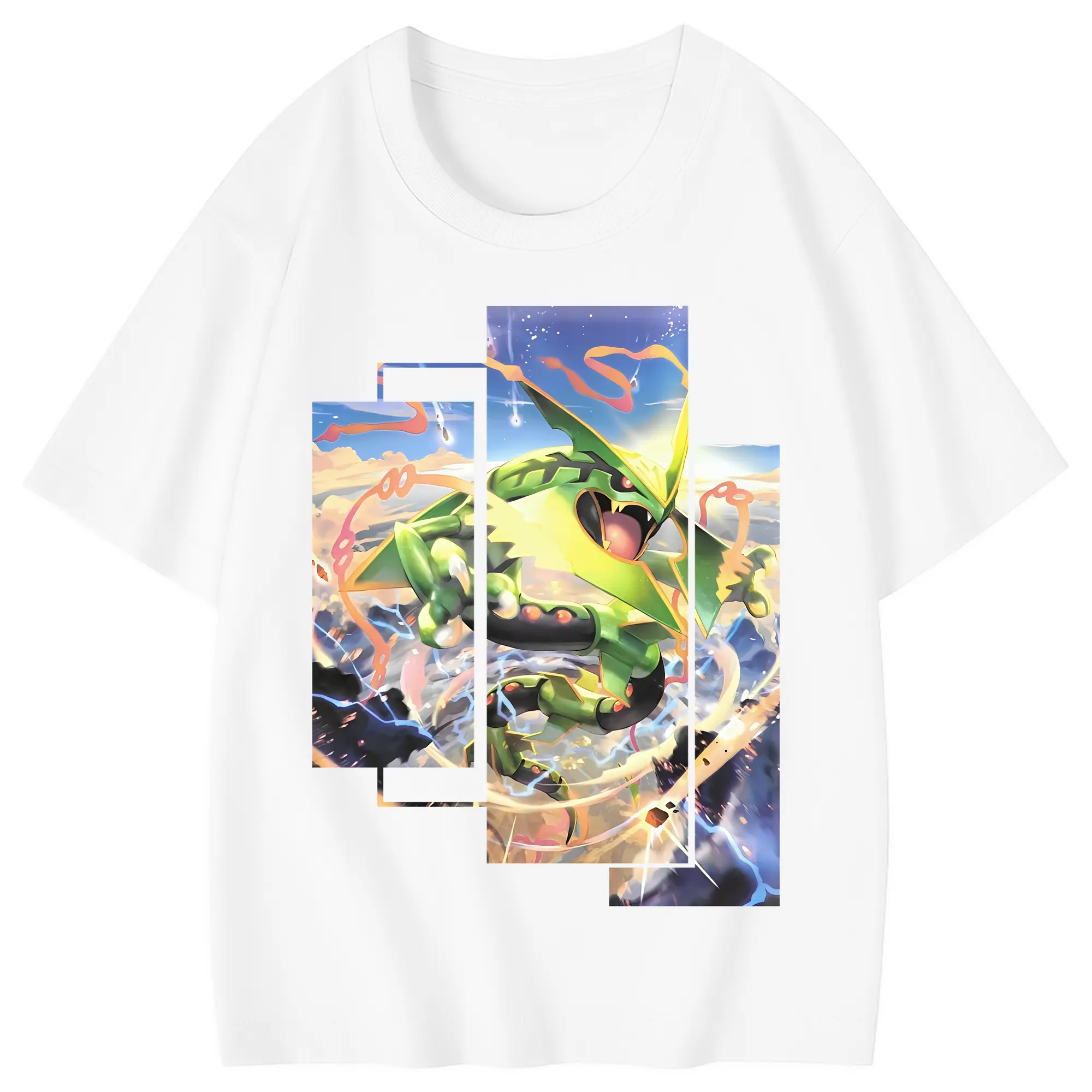 ポケモン グッズ,レックウザ - 綿100％ キッズTシャツ ・ フロントプリント ・ 快適 通気性 ・ スポーツ カジュアル 散歩用