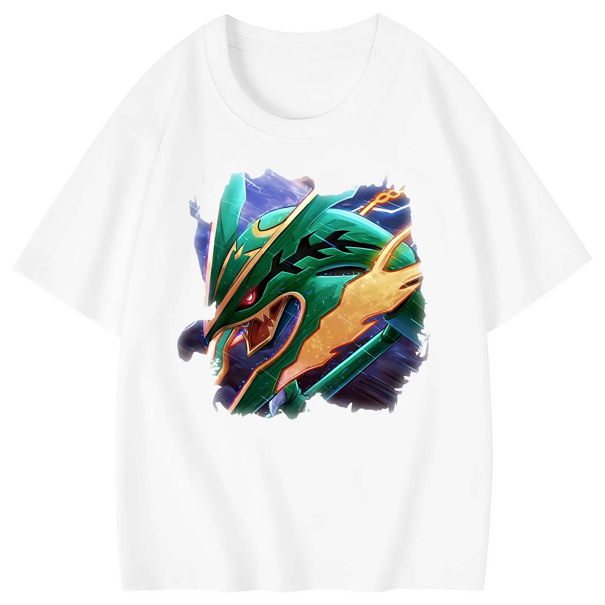 ポケモン グッズ,レックウザ - 綿100％ キッズTシャツ ・ フロントプリント ・ 快適 通気性 ・ スポーツ カジュアル 散歩用