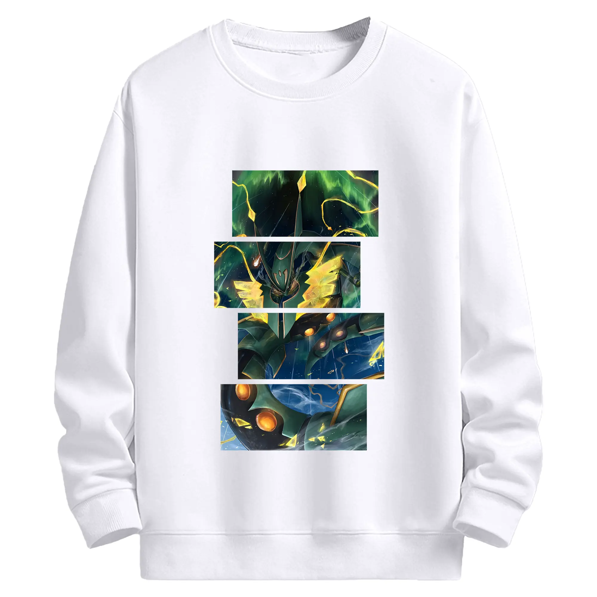 ポケモン グッズ,レックウザ - 高品質 クルーネック スウェット ・ コットン59％ ポリエステル41％ ・ ユニセックス 長袖 トレーナー ・ カジュアル デイリー スポーツ 散歩用