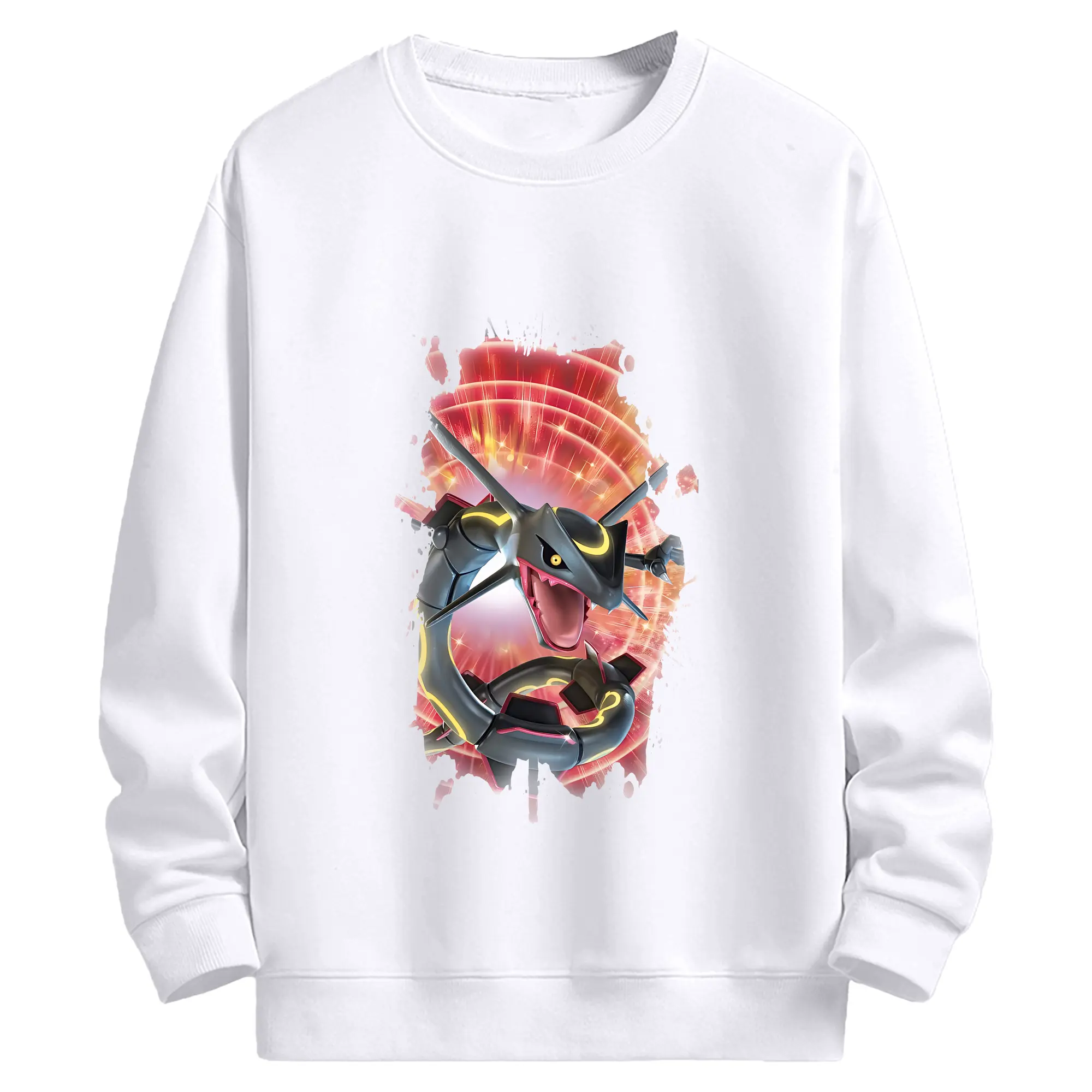 ポケモン グッズ,レックウザ - 高品質 クルーネック スウェット ・ コットン59％ ポリエステル41％ ・ ユニセックス 長袖 トレーナー ・ カジュアル デイリー スポーツ 散歩用