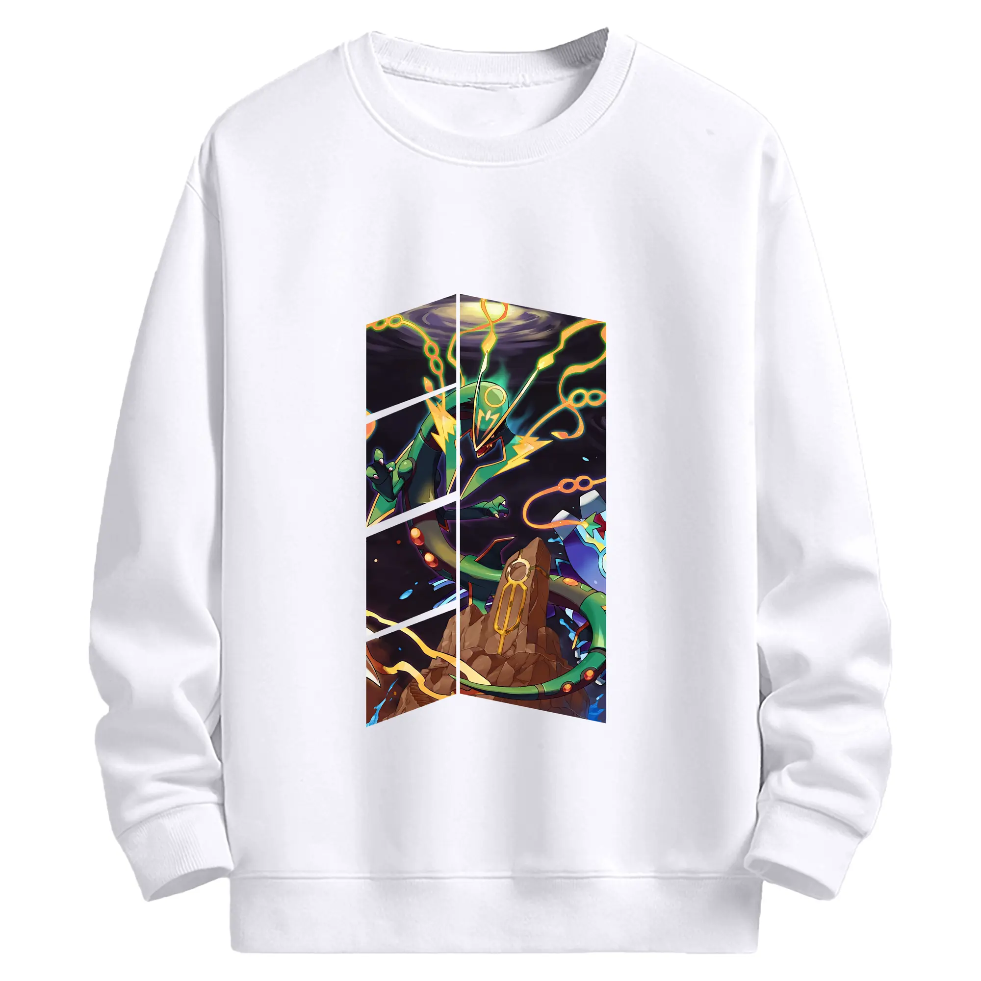 ポケモン グッズ,レックウザ - 高品質 クルーネック スウェット ・ コットン59％ ポリエステル41％ ・ ユニセックス 長袖 トレーナー ・ カジュアル デイリー スポーツ 散歩用