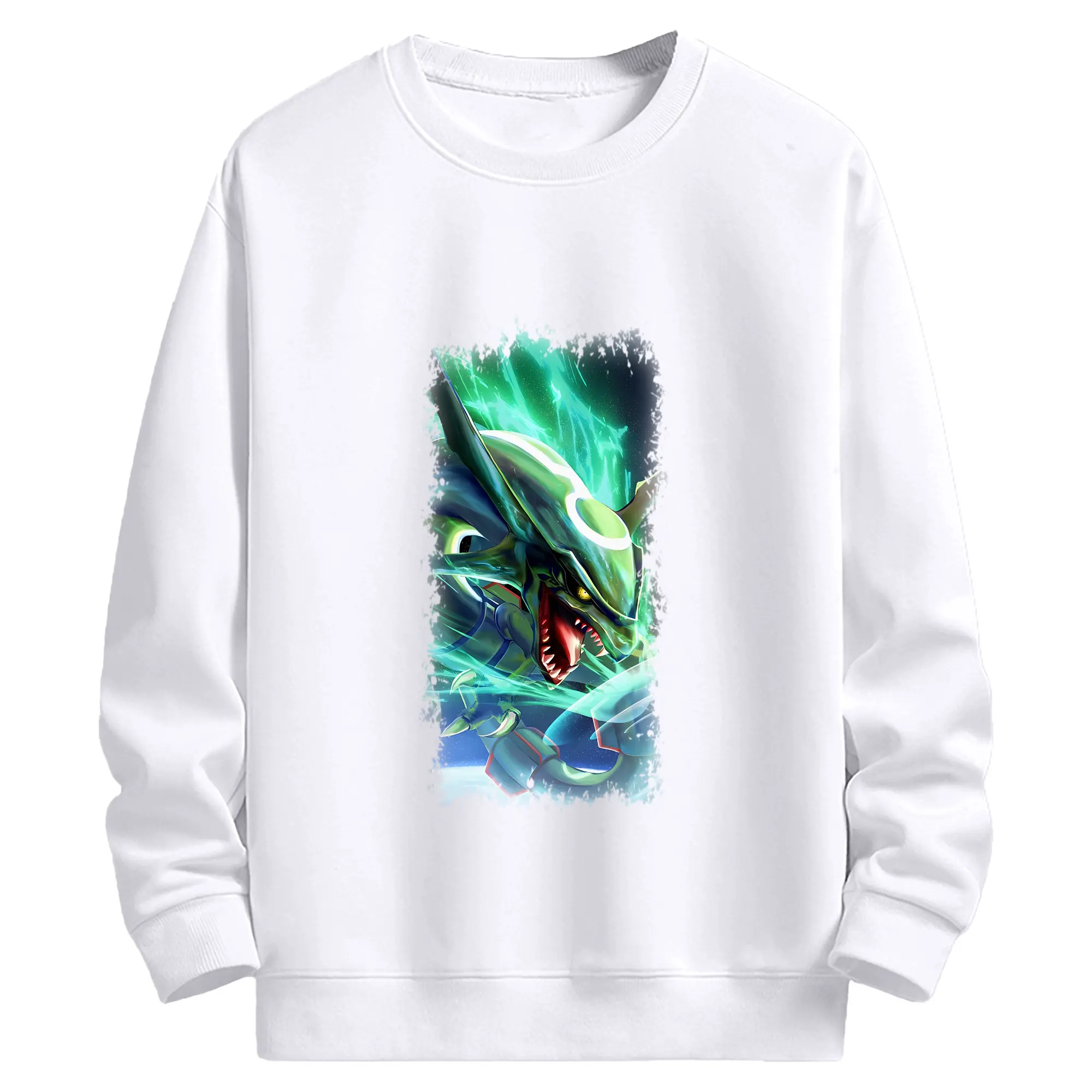 ポケモン グッズ,レックウザ - 高品質 クルーネック スウェット ・ コットン59％ ポリエステル41％ ・ ユニセックス 長袖 トレーナー ・ カジュアル デイリー スポーツ 散歩用