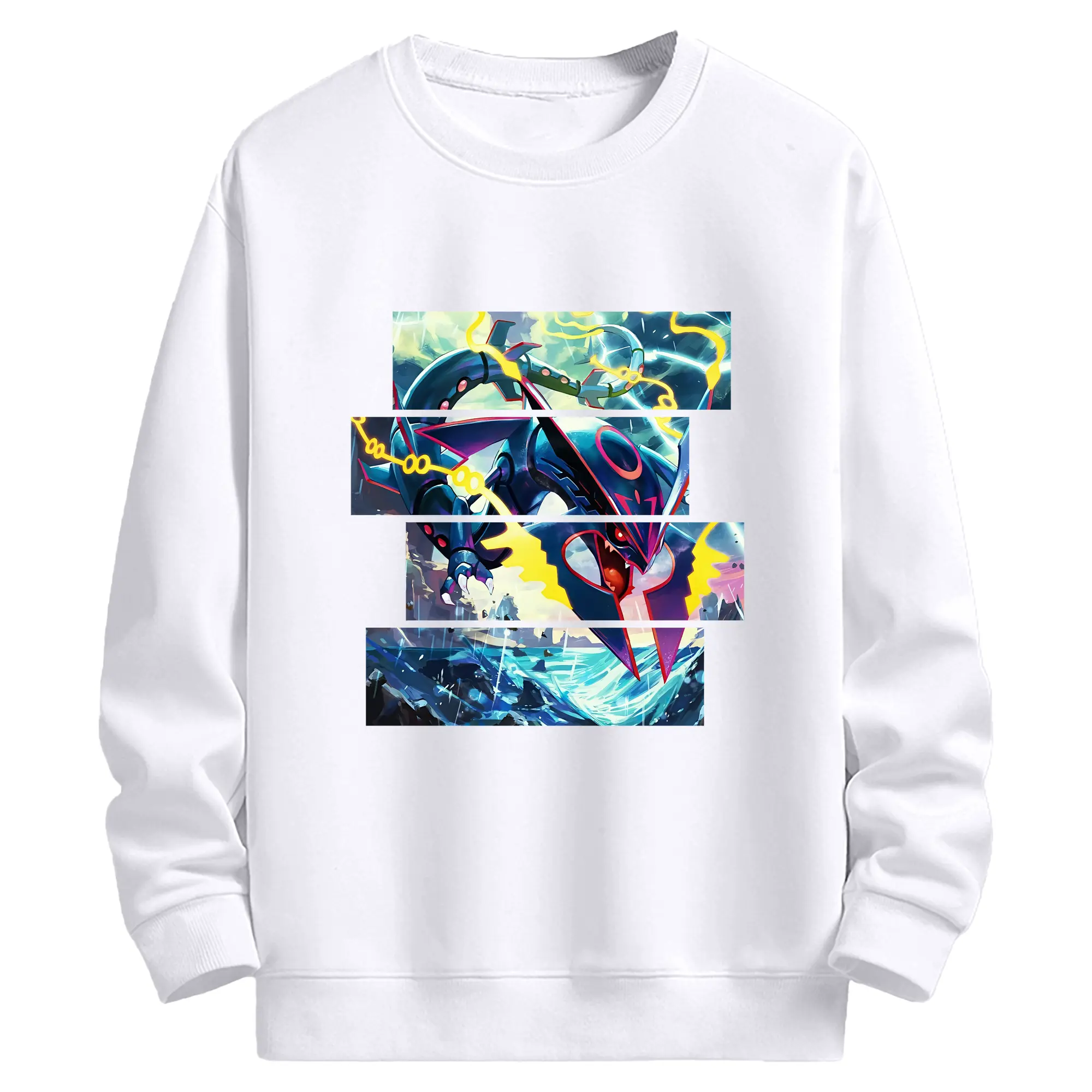 ポケモン グッズ,レックウザ - 高品質 クルーネック スウェット ・ コットン59％ ポリエステル41％ ・ ユニセックス 長袖 トレーナー ・ カジュアル デイリー スポーツ 散歩用