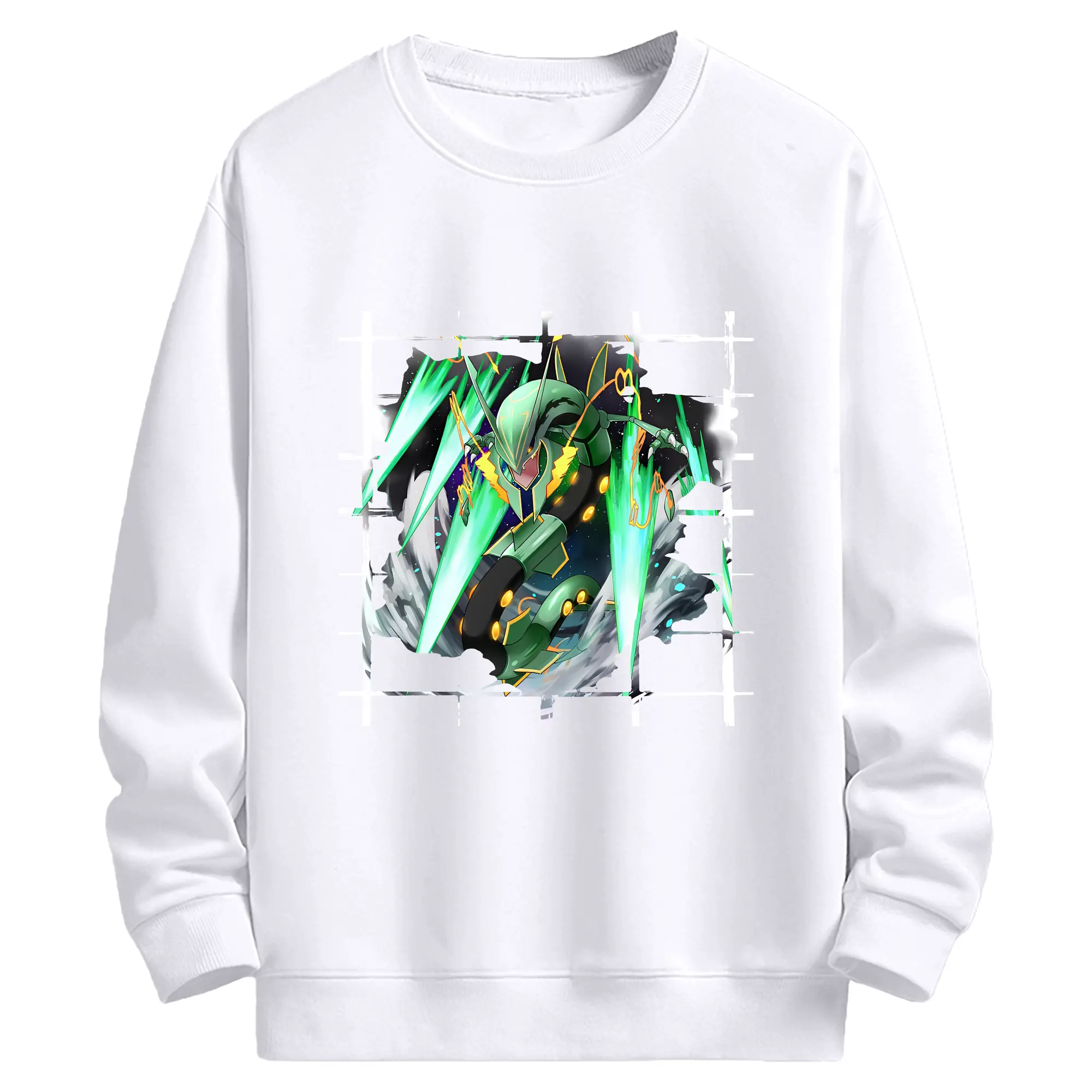 ポケモン グッズ,レックウザ - 高品質 クルーネック スウェット ・ コットン59％ ポリエステル41％ ・ ユニセックス 長袖 トレーナー ・ カジュアル デイリー スポーツ 散歩用