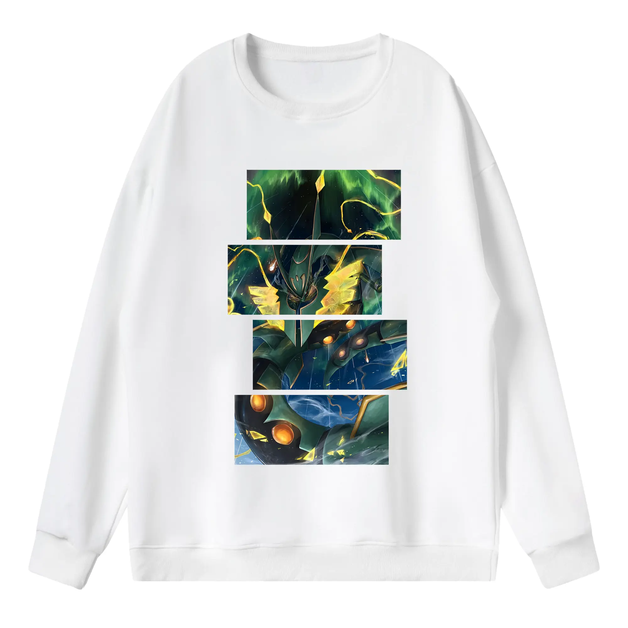 ポケモン グッズ,レックウザ - 薄手 クルーネック スウェット 裏毛260g · ポリエステル 春秋向け カジュアル 男女兼用 · トレーナー デイリー スポーツ 散歩に最適