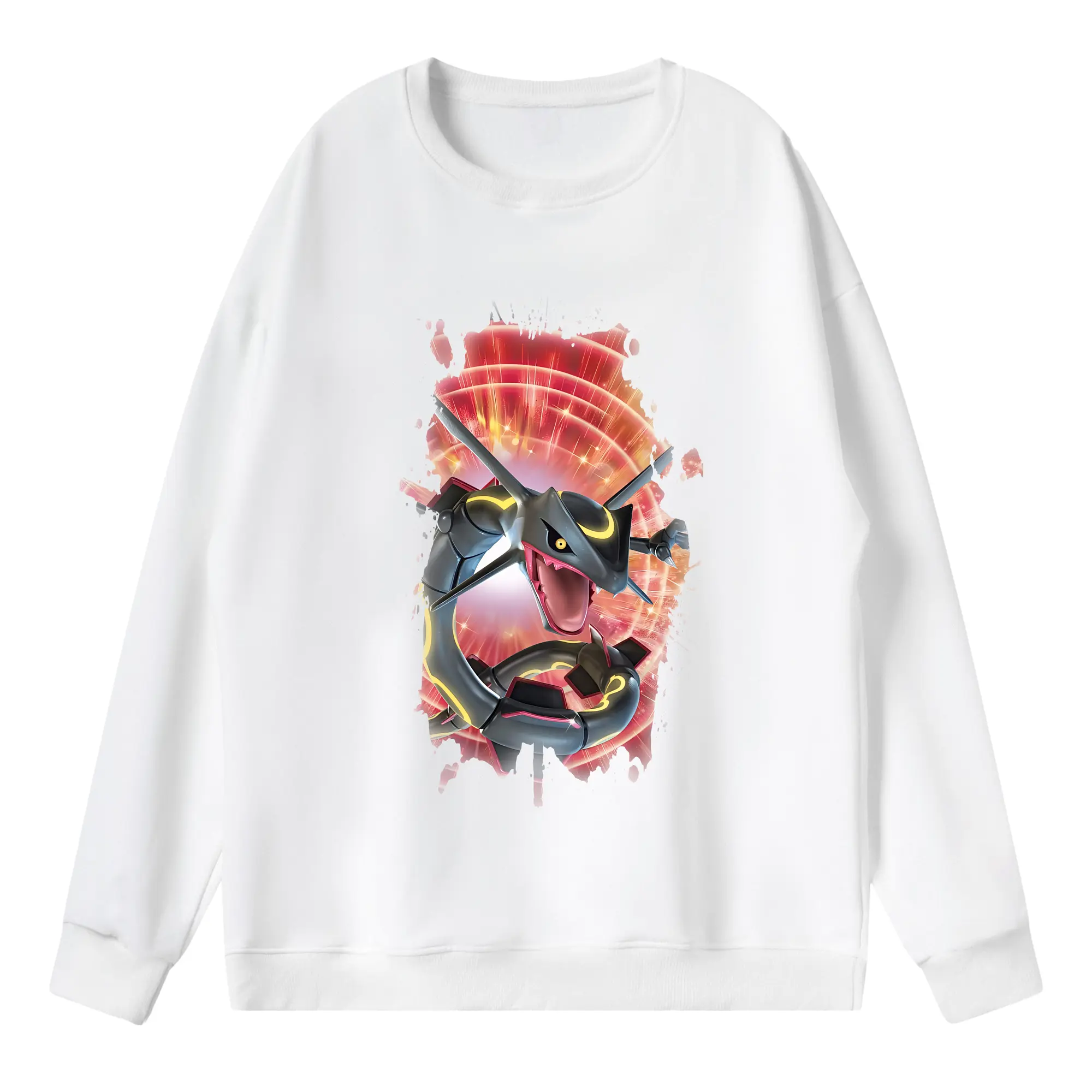 ポケモン グッズ,レックウザ - 薄手 クルーネック スウェット 裏毛260g · ポリエステル 春秋向け カジュアル 男女兼用 · トレーナー デイリー スポーツ 散歩に最適