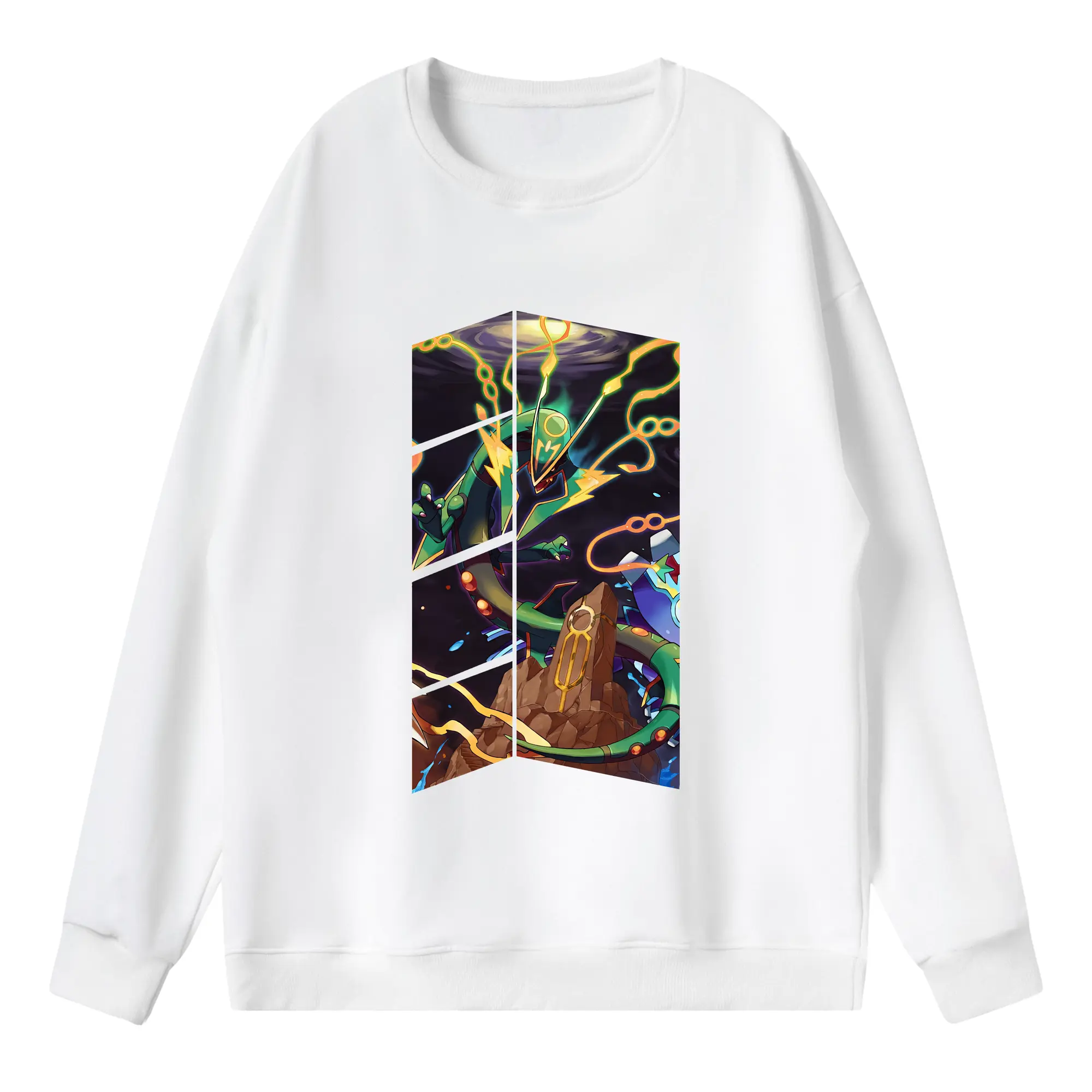 ポケモン グッズ,レックウザ - 薄手 クルーネック スウェット 裏毛260g · ポリエステル 春秋向け カジュアル 男女兼用 · トレーナー デイリー スポーツ 散歩に最適