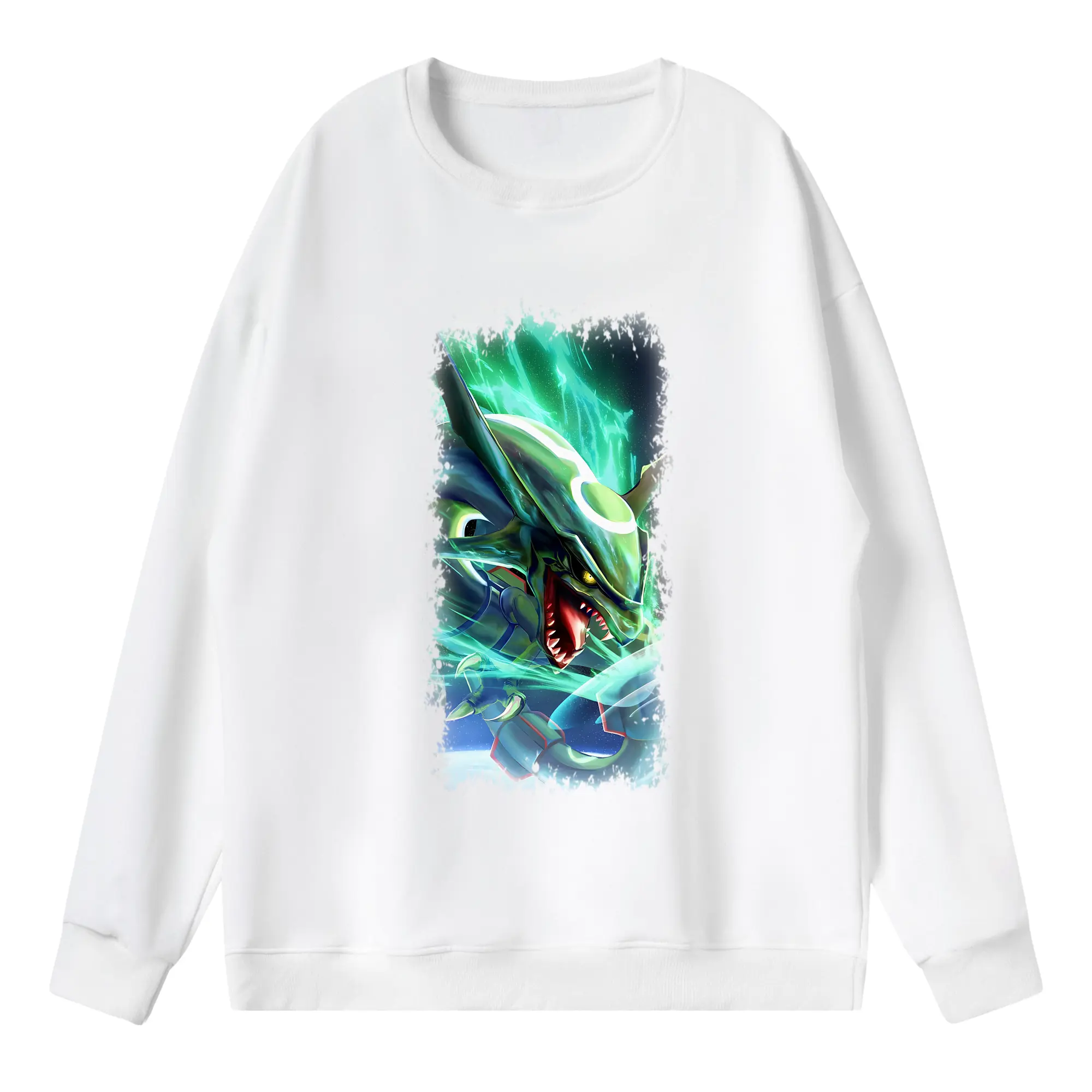 ポケモン グッズ,レックウザ - 薄手 クルーネック スウェット 裏毛260g · ポリエステル 春秋向け カジュアル 男女兼用 · トレーナー デイリー スポーツ 散歩に最適