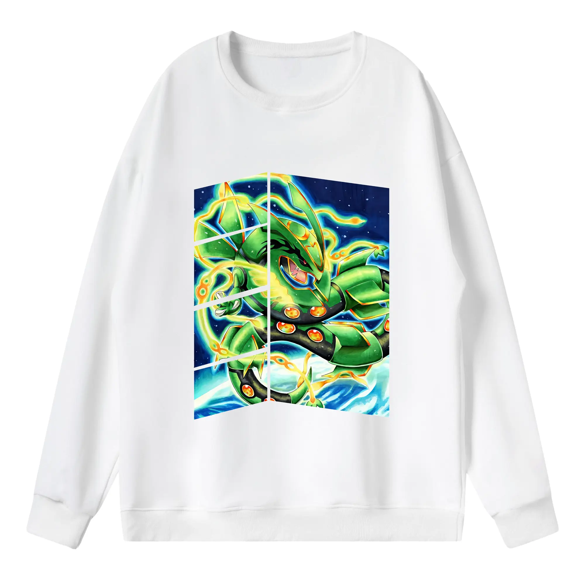 ポケモン グッズ,レックウザ - 薄手 クルーネック スウェット 裏毛260g · ポリエステル 春秋向け カジュアル 男女兼用 · トレーナー デイリー スポーツ 散歩に最適