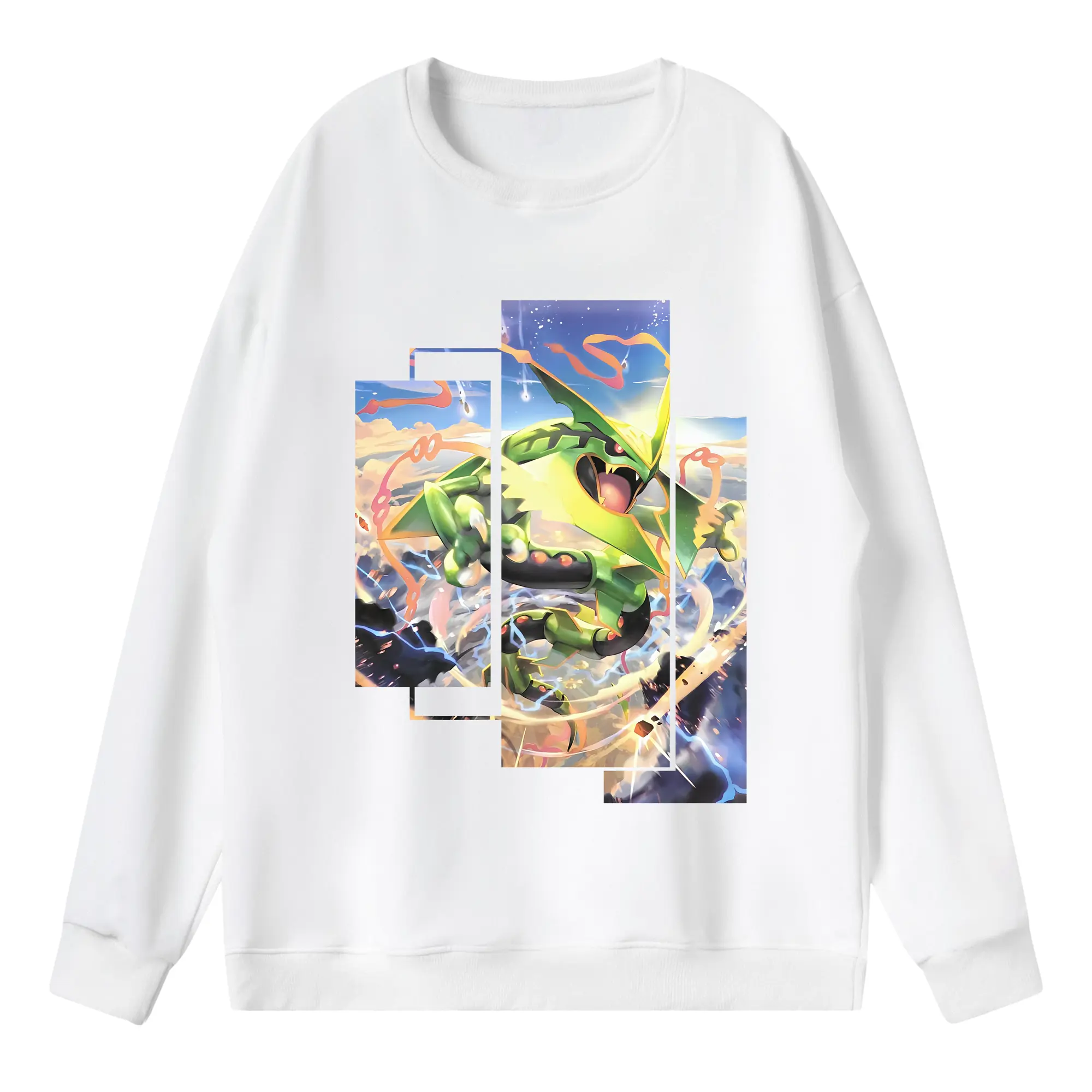 ポケモン グッズ,レックウザ - 薄手 クルーネック スウェット 裏毛260g · ポリエステル 春秋向け カジュアル 男女兼用 · トレーナー デイリー スポーツ 散歩に最適