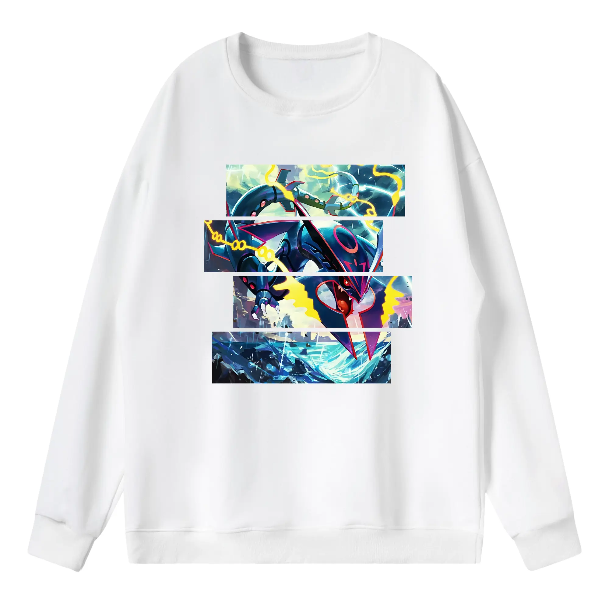 ポケモン グッズ,レックウザ - 薄手 クルーネック スウェット 裏毛260g · ポリエステル 春秋向け カジュアル 男女兼用 · トレーナー デイリー スポーツ 散歩に最適