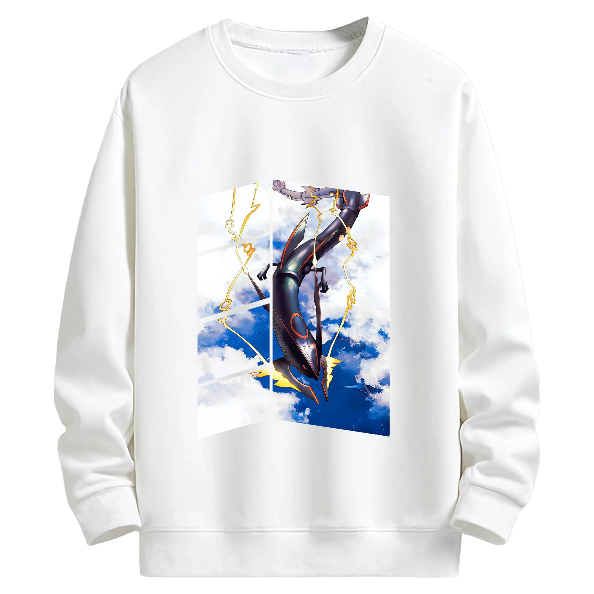 ポケモン グッズ,レックウザ - キッズ クルーネックスウェットシャツ ・ フロントプリント ・ 綿80％ ポリエステル20％ ・ 快適 通学 スポーツ 日常使い お散歩用