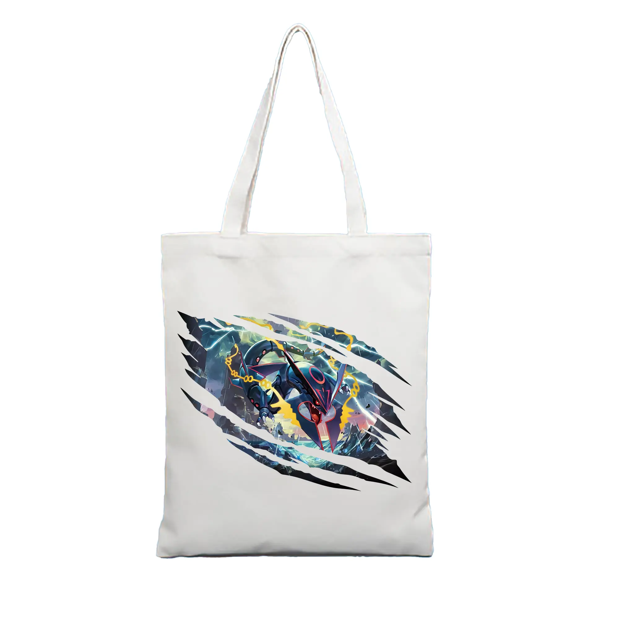 ポケモン グッズ,レックウザ - 縦型キャンバス手提げバッグ（トートバッグ） ・ キャンバス素材 ・ ショッピング用 ・ 軽量 丈夫 お手入れ簡単