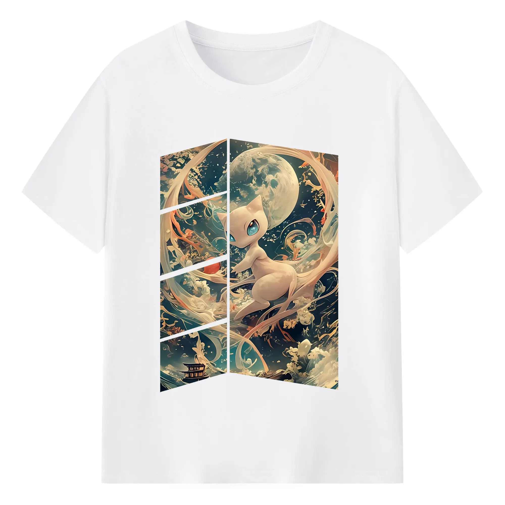 ポケモン グッズ,ミュウ - 綿100％ 半袖Tシャツ ・ フロントプリント ・ 快適 通気性 ・ 日常使い 散歩 スポーツ用