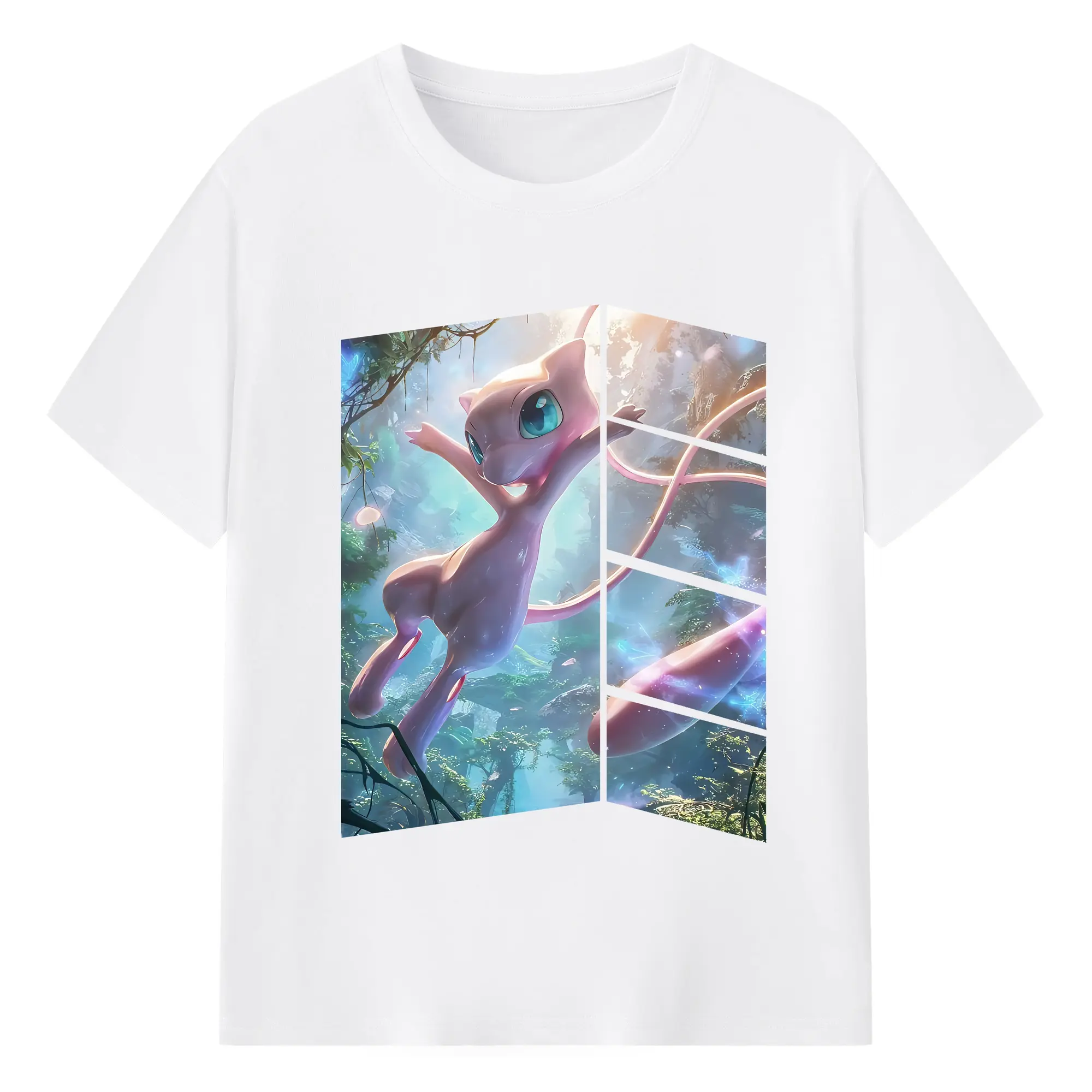 ポケモン グッズ,ミュウ - 綿100％ 半袖Tシャツ ・ フロントプリント ・ 快適 通気性 ・ 日常使い 散歩 スポーツ用