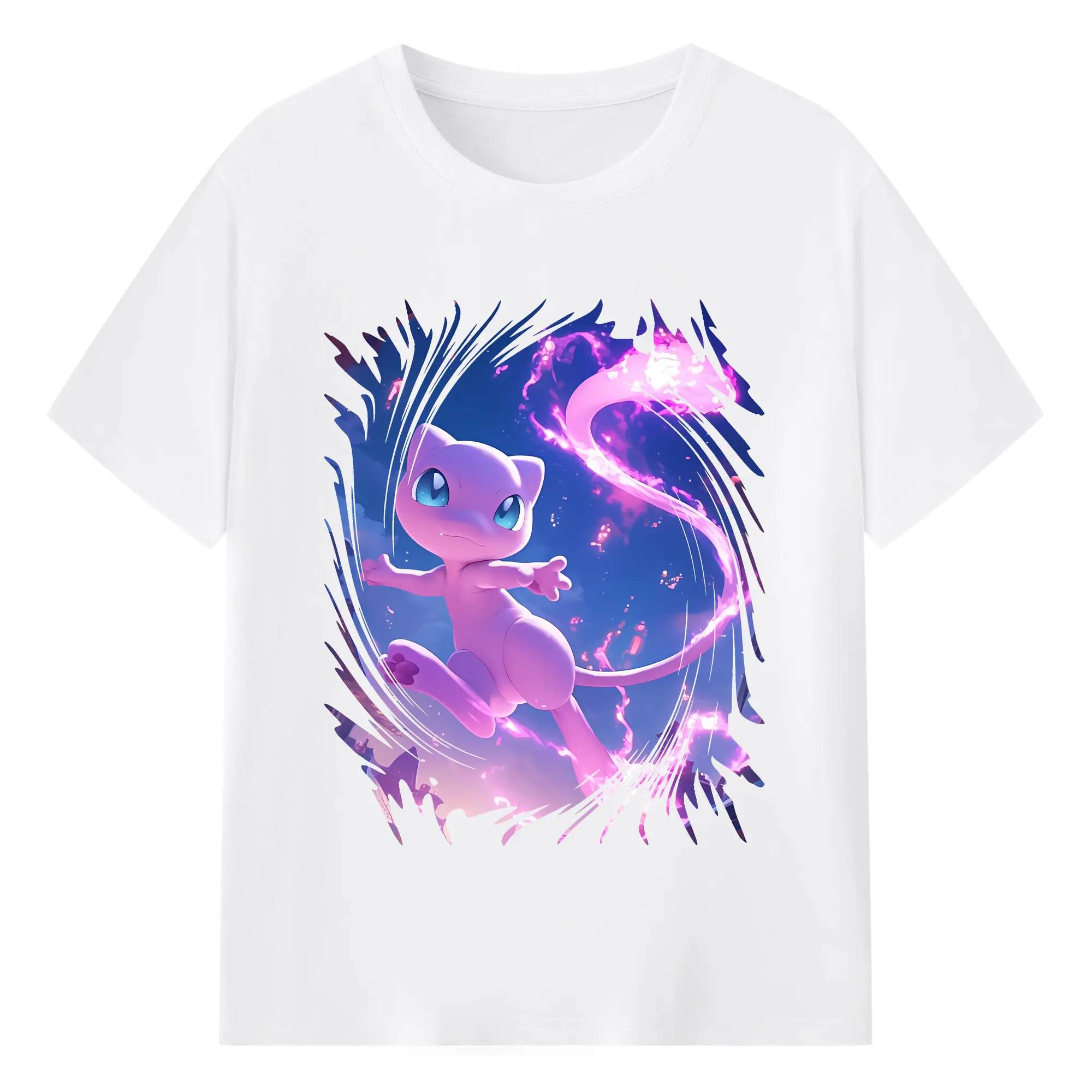 ポケモン グッズ,ミュウ - 綿100％ 半袖Tシャツ ・ フロントプリント ・ 快適 通気性 ・ 日常使い 散歩 スポーツ用