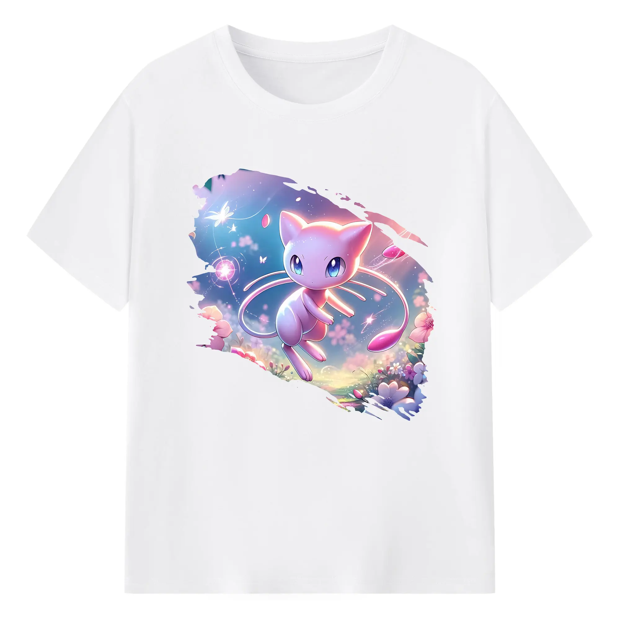 ポケモン グッズ,ミュウ - 綿100％ 半袖Tシャツ ・ フロントプリント ・ 快適 通気性 ・ 日常使い 散歩 スポーツ用