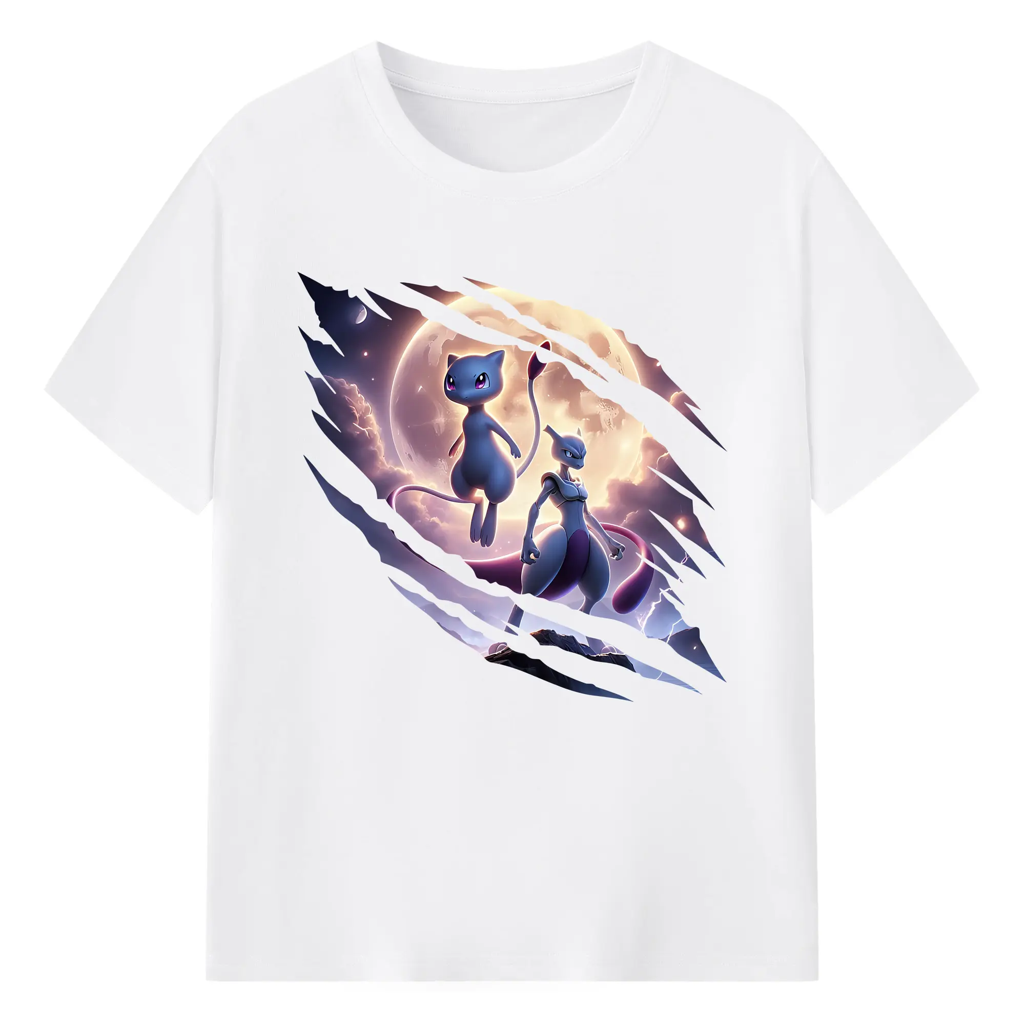 ポケモン グッズ,ミュウ - 綿100％ 半袖Tシャツ ・ フロントプリント ・ 快適 通気性 ・ 日常使い 散歩 スポーツ用