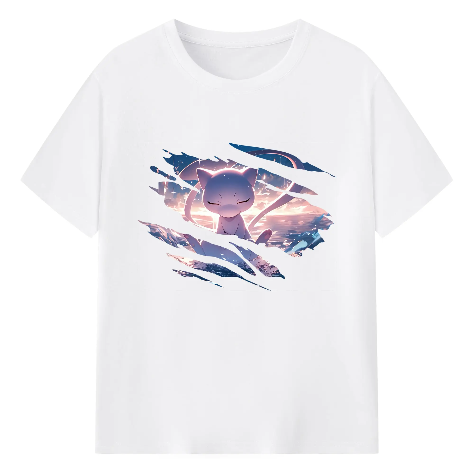 ポケモン グッズ,ミュウ - 綿100％ 半袖Tシャツ ・ フロントプリント ・ 快適 通気性 ・ 日常使い 散歩 スポーツ用