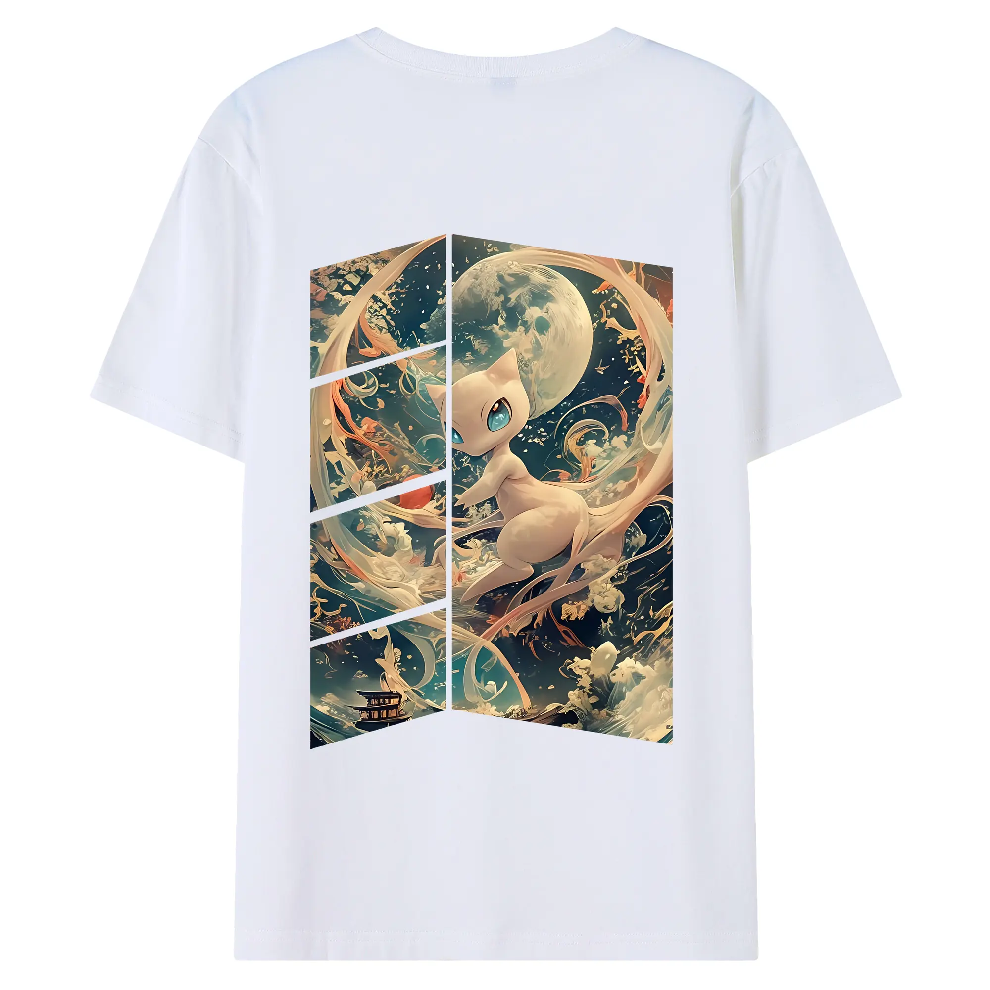 ポケモン グッズ,ミュウ - 綿100％ 半袖Tシャツ ・ バックプリント ・ 快適 通気性 ・ 日常使い 散歩 スポーツ用