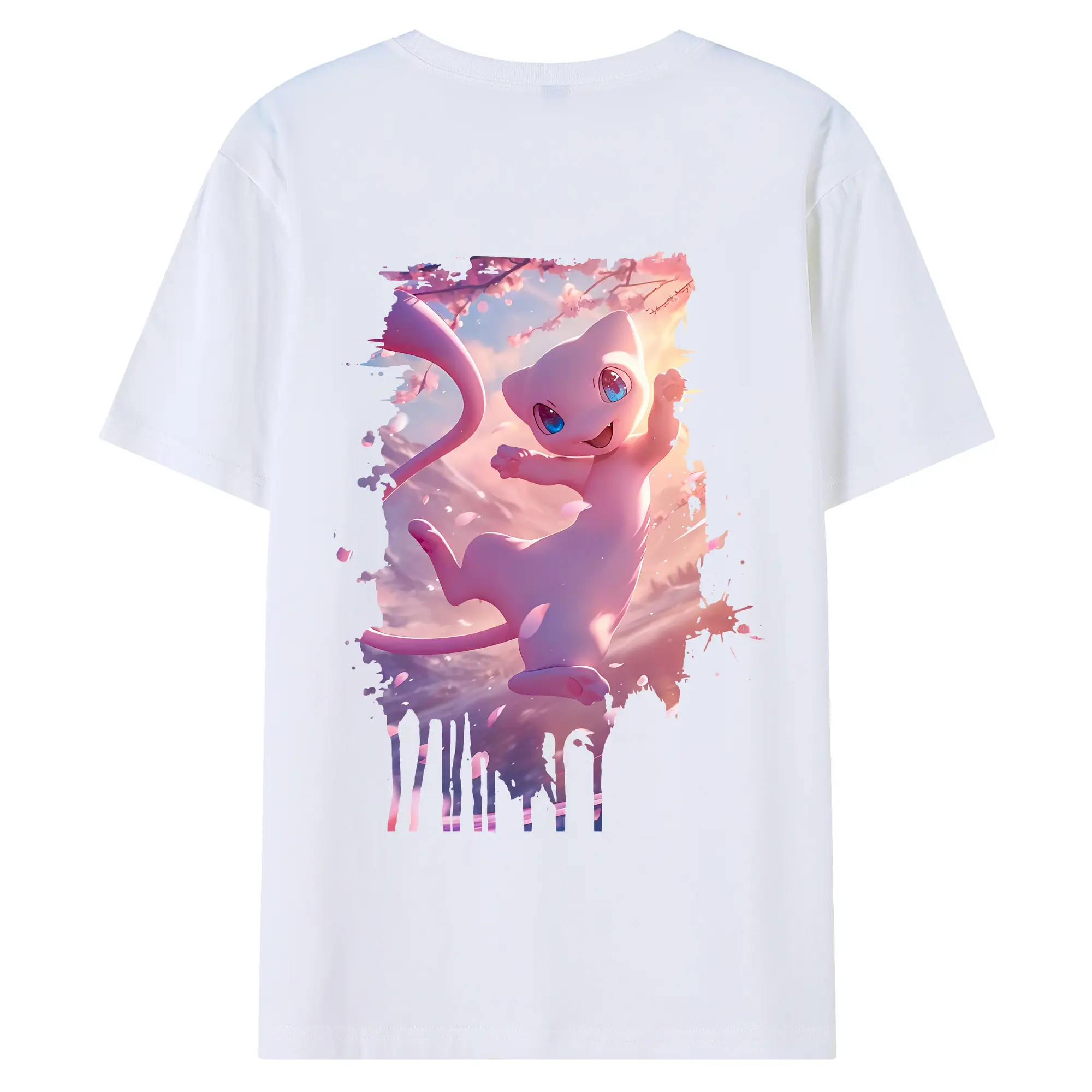 ポケモン グッズ,ミュウ - 綿100％ 半袖Tシャツ ・ バックプリント ・ 快適 通気性 ・ 日常使い 散歩 スポーツ用