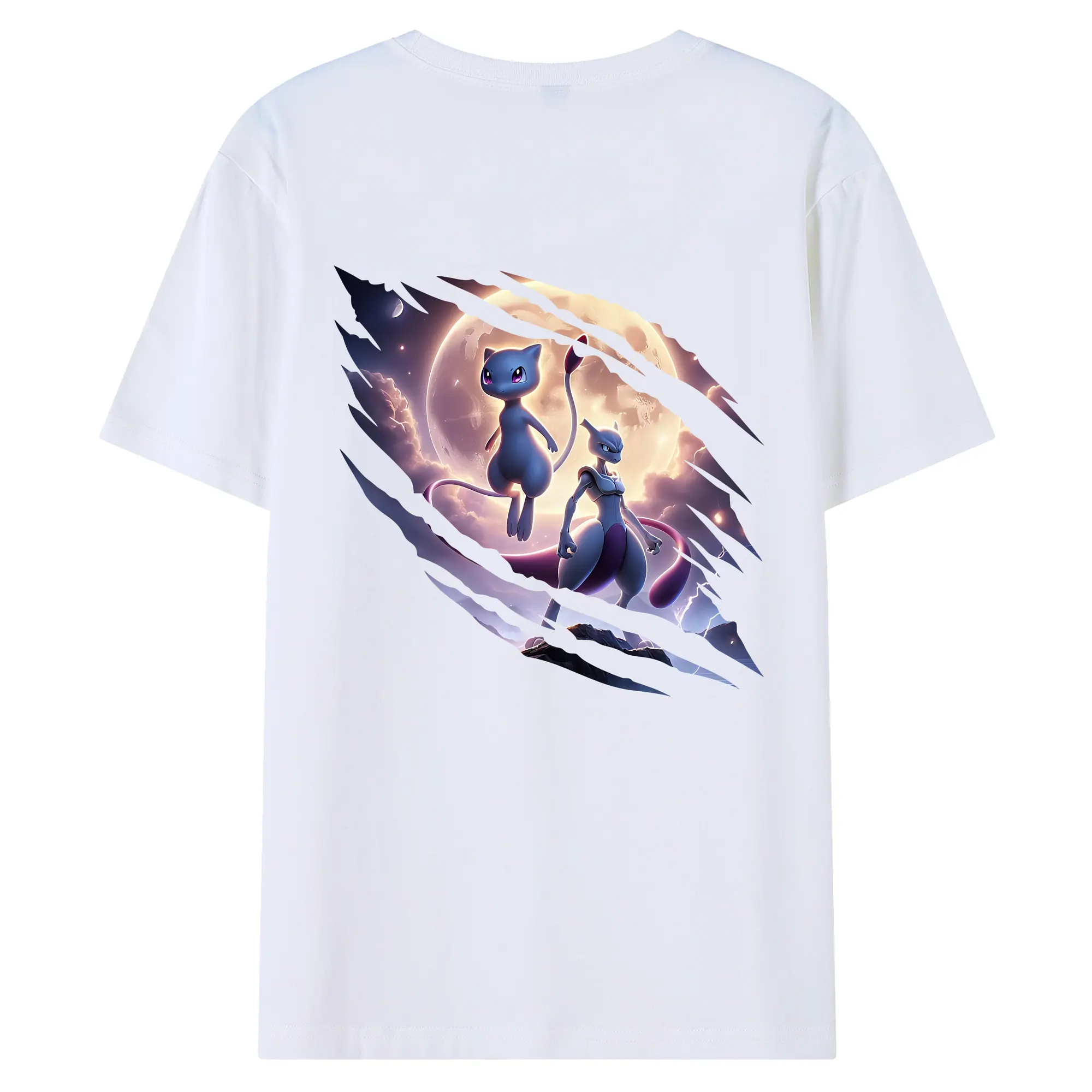 ポケモン グッズ,ミュウ - 綿100％ 半袖Tシャツ ・ バックプリント ・ 快適 通気性 ・ 日常使い 散歩 スポーツ用