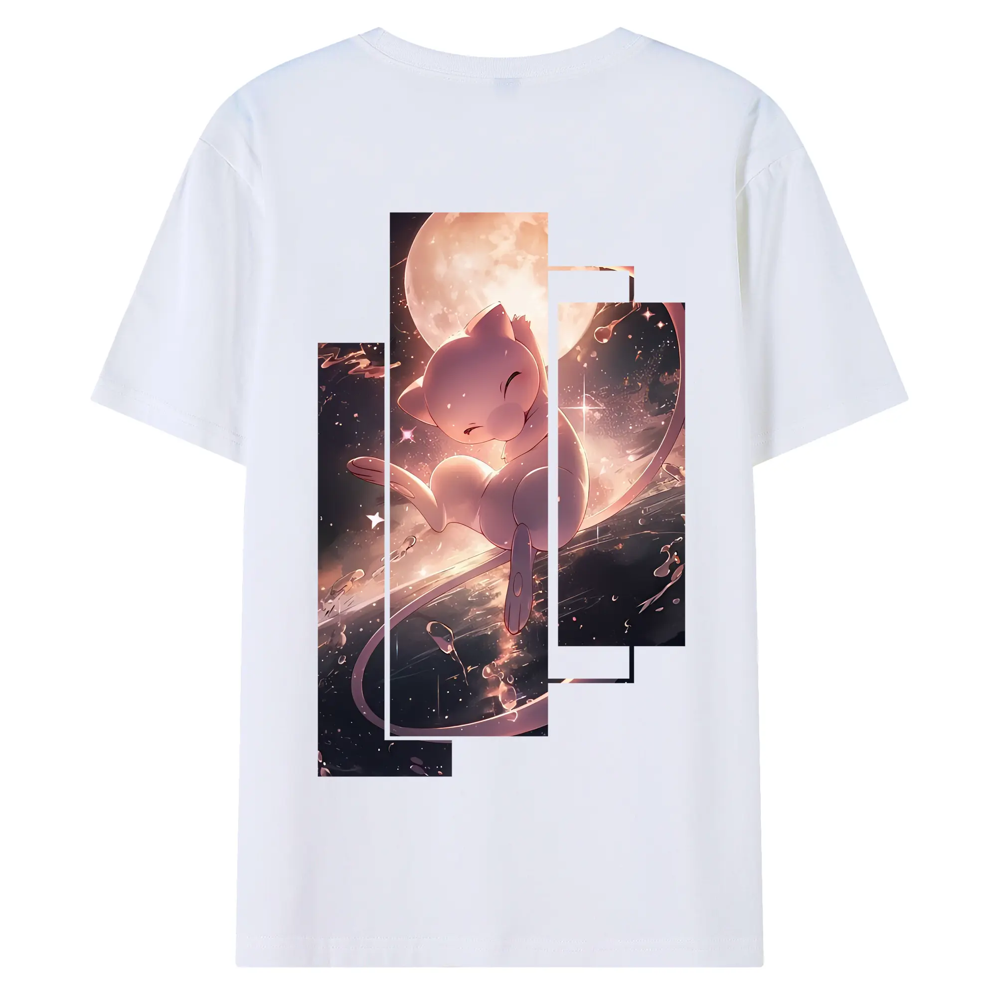 ポケモン グッズ,ミュウ - 綿100％ 半袖Tシャツ ・ バックプリント ・ 快適 通気性 ・ 日常使い 散歩 スポーツ用