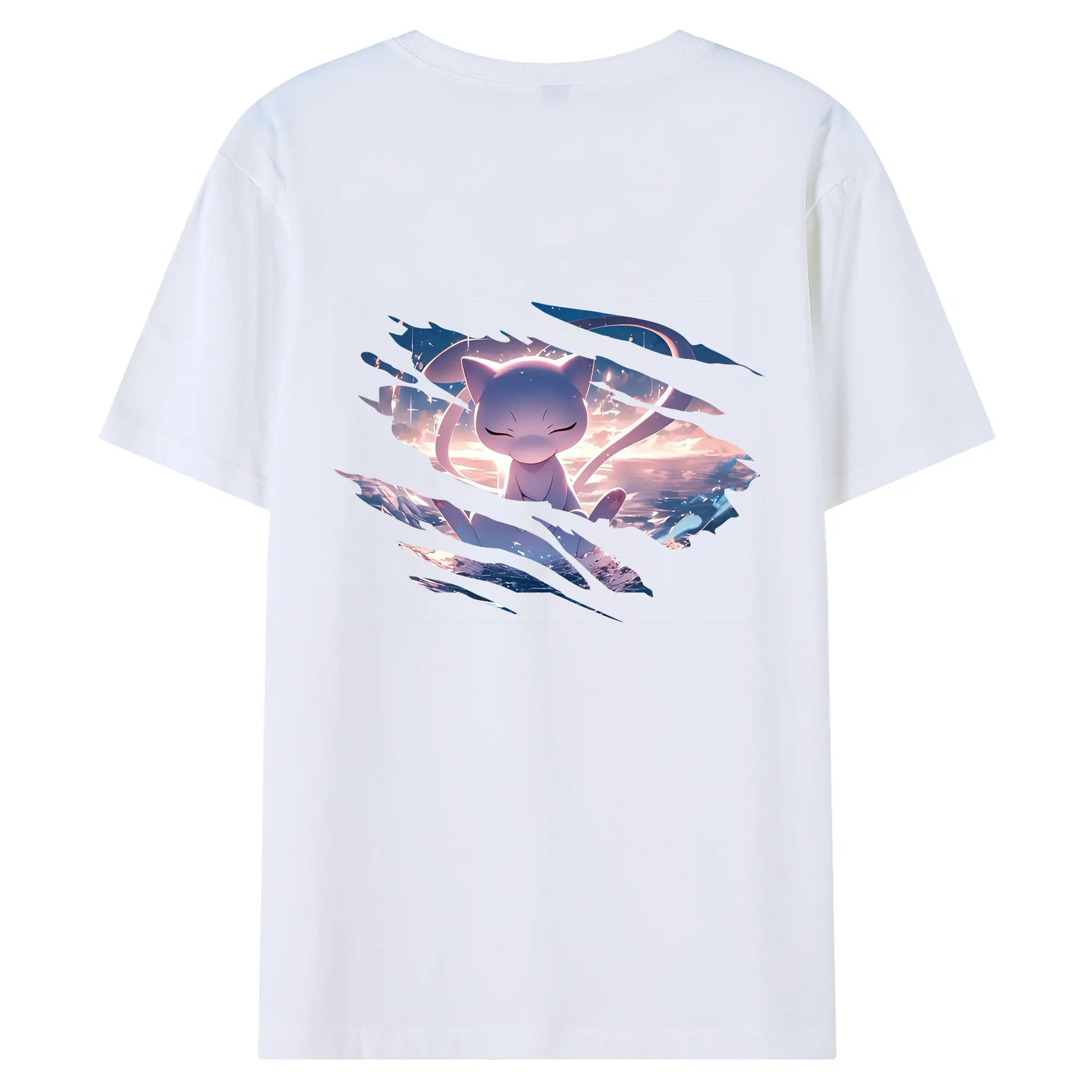 ポケモン グッズ,ミュウ - 綿100％ 半袖Tシャツ ・ バックプリント ・ 快適 通気性 ・ 日常使い 散歩 スポーツ用