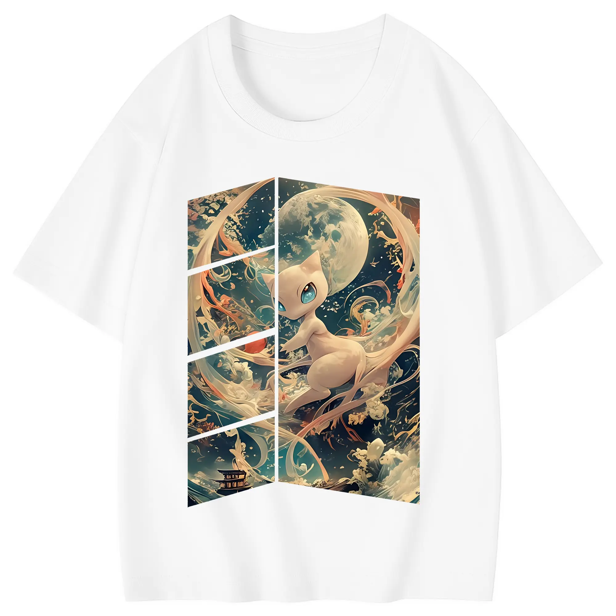 ポケモン グッズ,ミュウ - 綿100％ キッズTシャツ ・ フロントプリント ・ 快適 通気性 ・ スポーツ カジュアル 散歩用