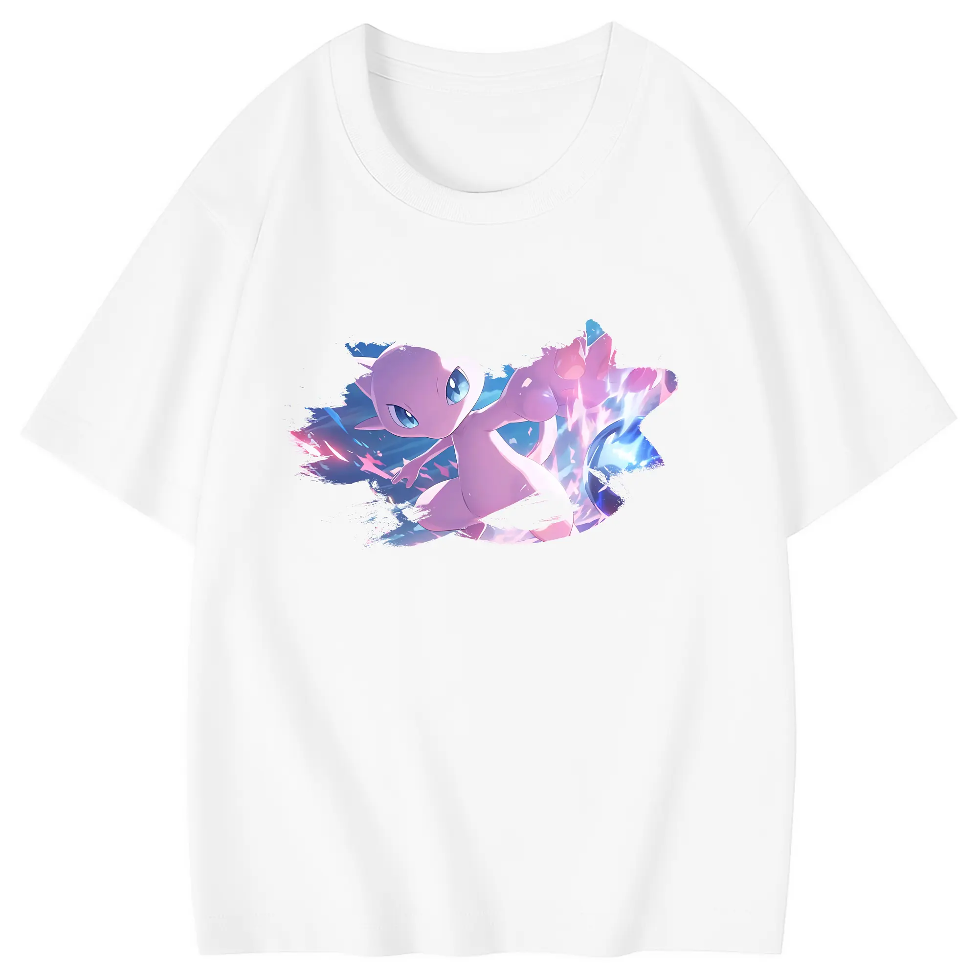 ポケモン グッズ,ミュウ - 綿100％ キッズTシャツ ・ フロントプリント ・ 快適 通気性 ・ スポーツ カジュアル 散歩用