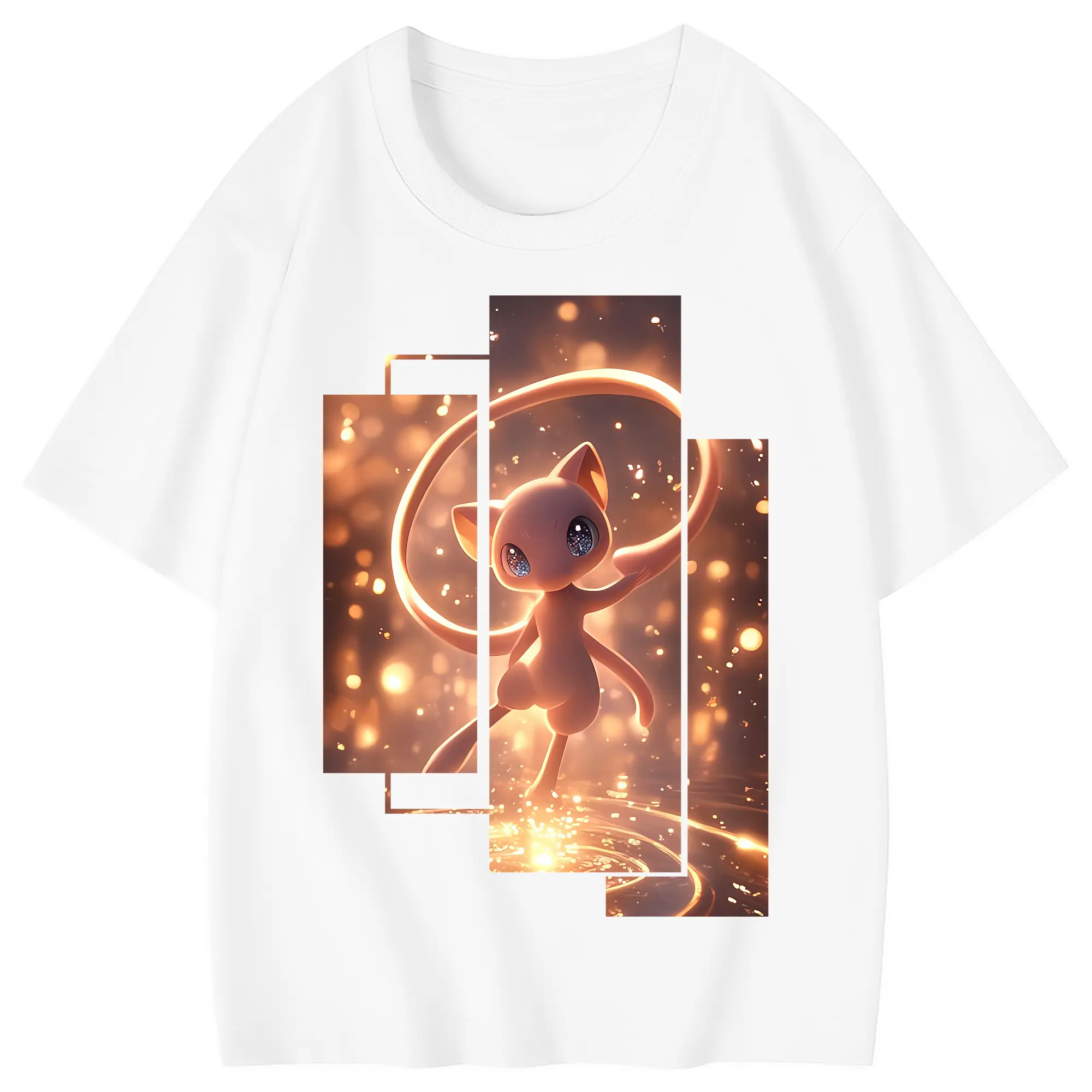 ポケモン グッズ,ミュウ - 綿100％ キッズTシャツ ・ フロントプリント ・ 快適 通気性 ・ スポーツ カジュアル 散歩用