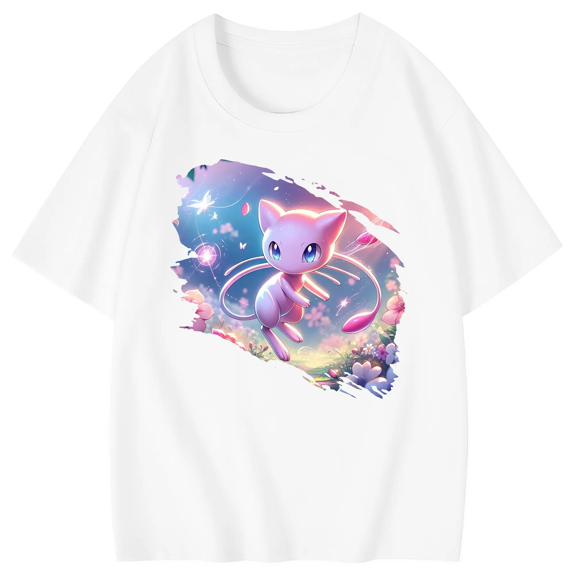 ポケモン グッズ,ミュウ - 綿100％ キッズTシャツ ・ フロントプリント ・ 快適 通気性 ・ スポーツ カジュアル 散歩用