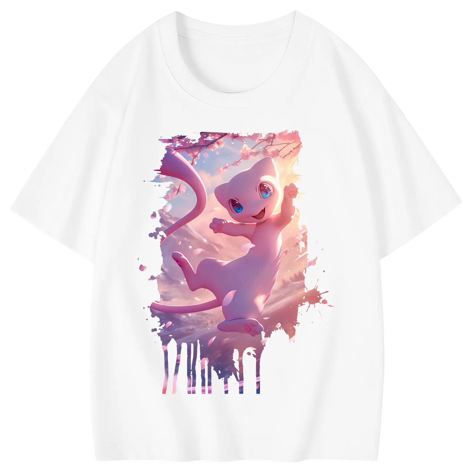 ポケモン グッズ,ミュウ - 綿100％ キッズTシャツ ・ フロントプリント ・ 快適 通気性 ・ スポーツ カジュアル 散歩用