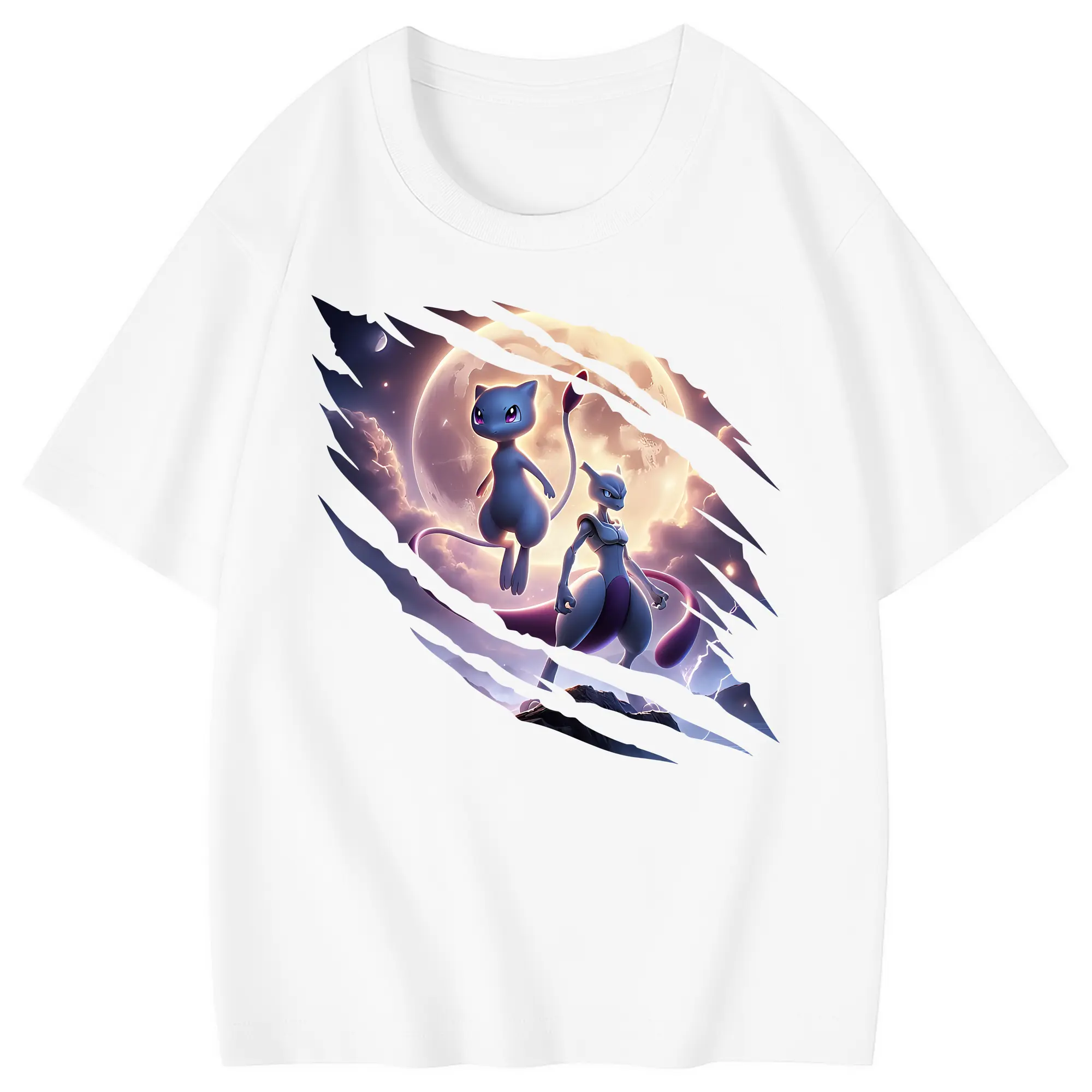 ポケモン グッズ,ミュウ - 綿100％ キッズTシャツ ・ フロントプリント ・ 快適 通気性 ・ スポーツ カジュアル 散歩用