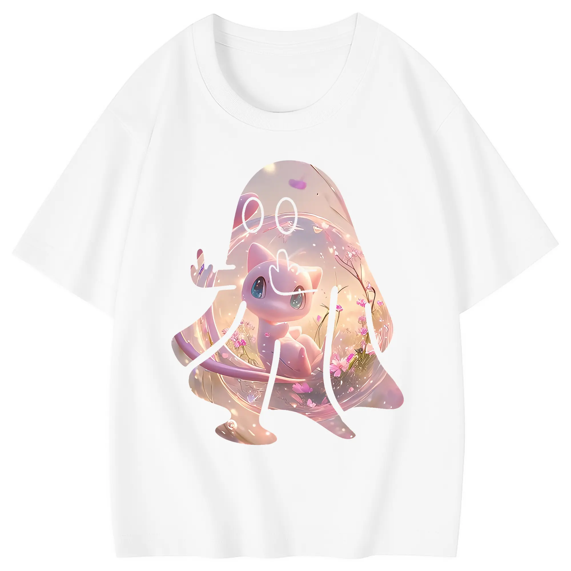 ポケモン グッズ,ミュウ - 綿100％ キッズTシャツ ・ フロントプリント ・ 快適 通気性 ・ スポーツ カジュアル 散歩用