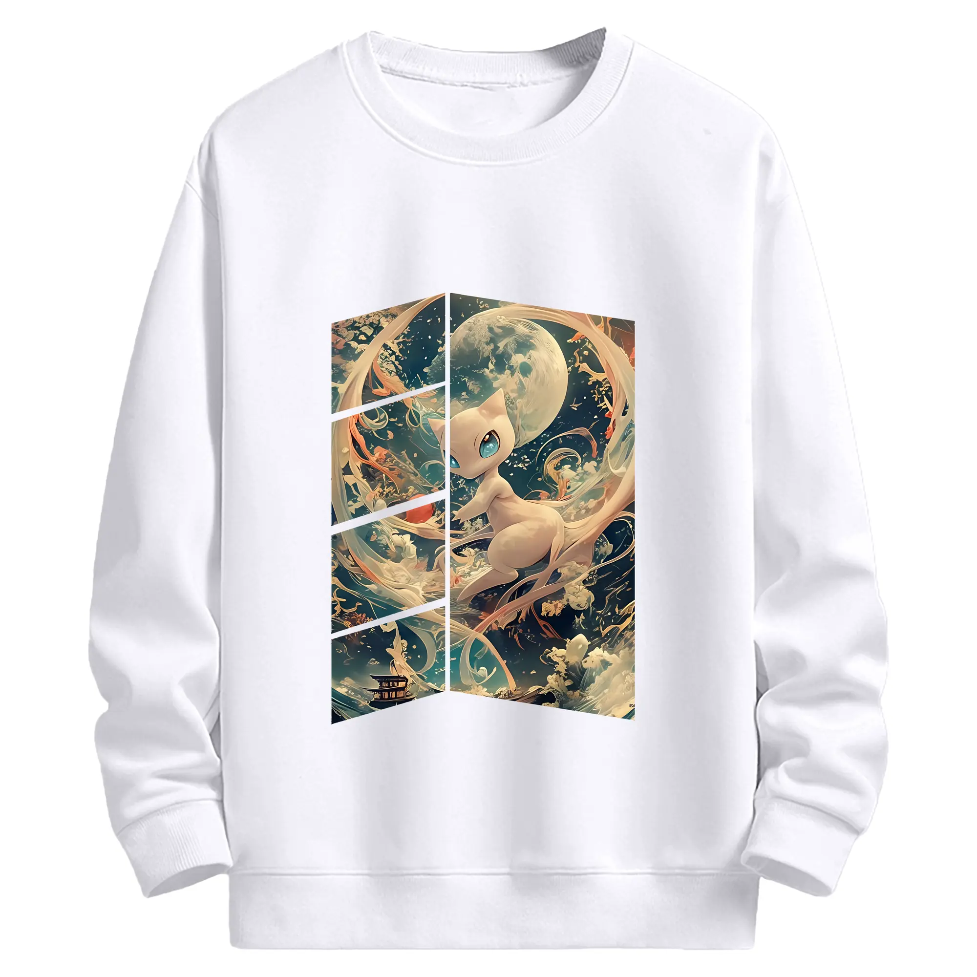 ポケモン グッズ,ミュウ - 高品質 クルーネック スウェット ・ コットン59％ ポリエステル41％ ・ ユニセックス 長袖 トレーナー ・ カジュアル デイリー スポーツ 散歩用