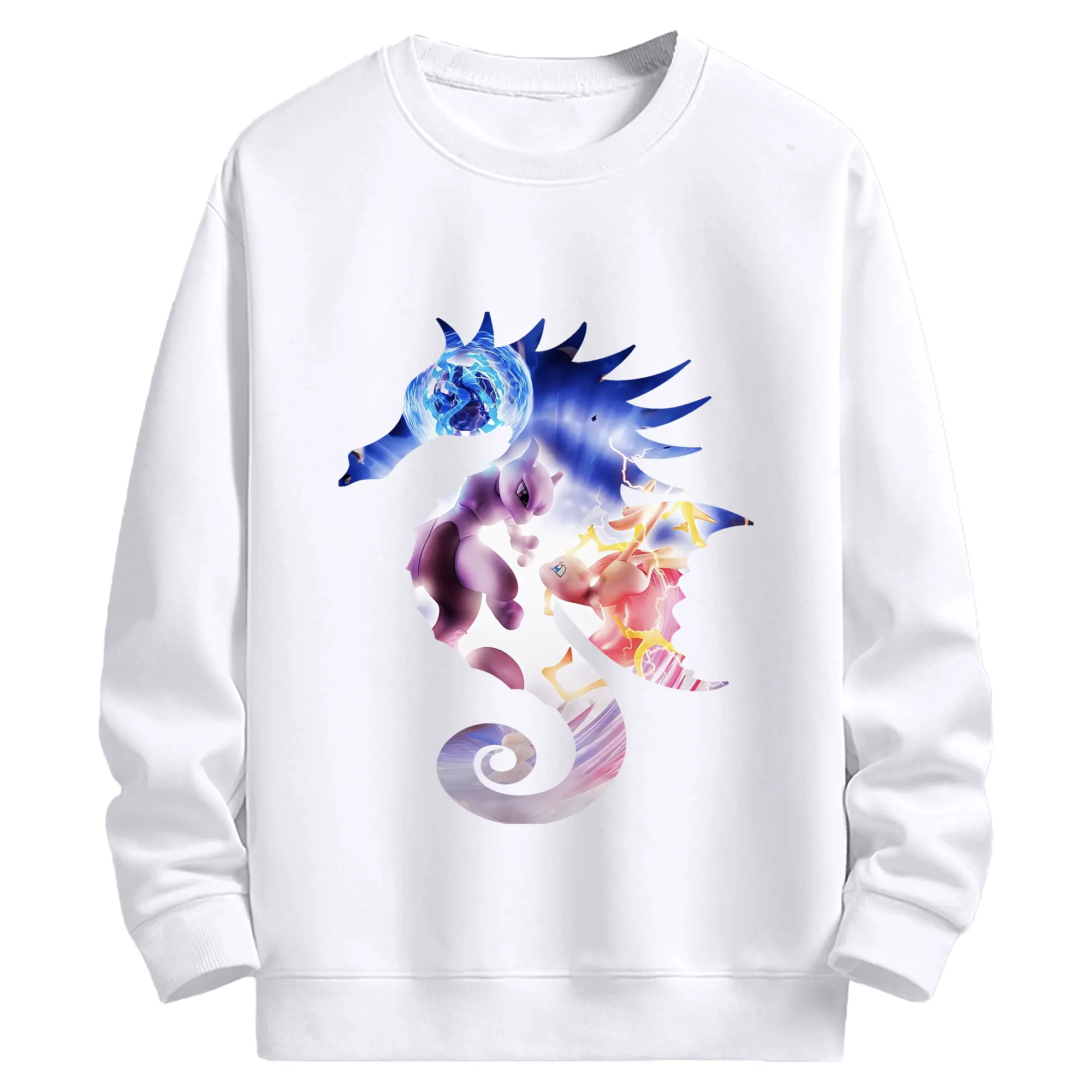 ポケモン グッズ,ミュウ - 高品質 クルーネック スウェット ・ コットン59％ ポリエステル41％ ・ ユニセックス 長袖 トレーナー ・ カジュアル デイリー スポーツ 散歩用