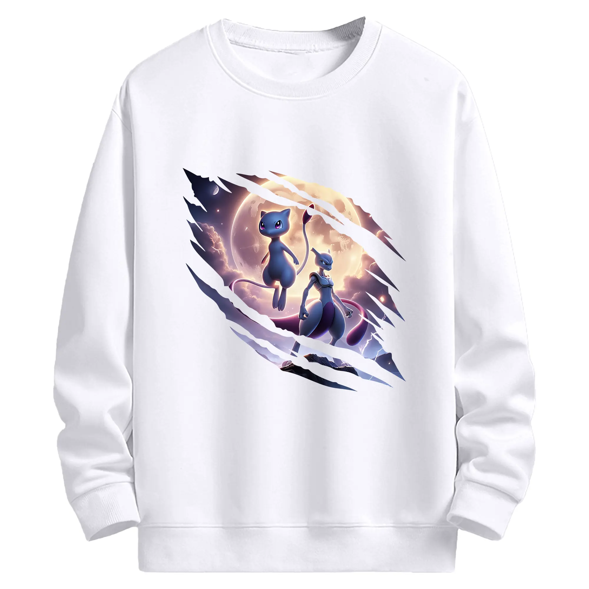 ポケモン グッズ,ミュウ - 高品質 クルーネック スウェット ・ コットン59％ ポリエステル41％ ・ ユニセックス 長袖 トレーナー ・ カジュアル デイリー スポーツ 散歩用