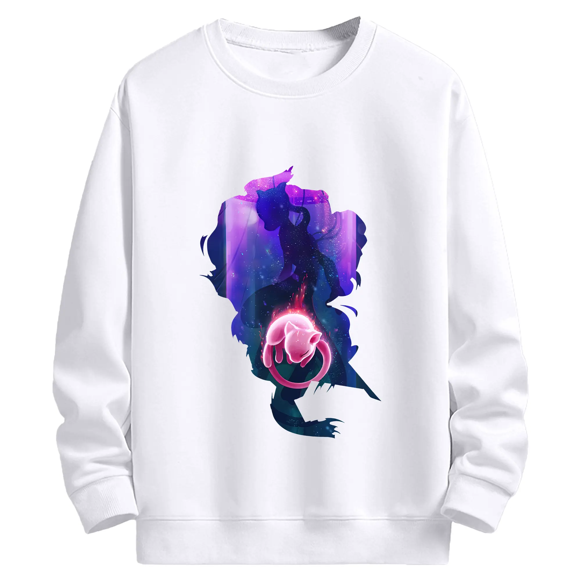 ポケモン グッズ,ミュウ - 高品質 クルーネック スウェット ・ コットン59％ ポリエステル41％ ・ ユニセックス 長袖 トレーナー ・ カジュアル デイリー スポーツ 散歩用