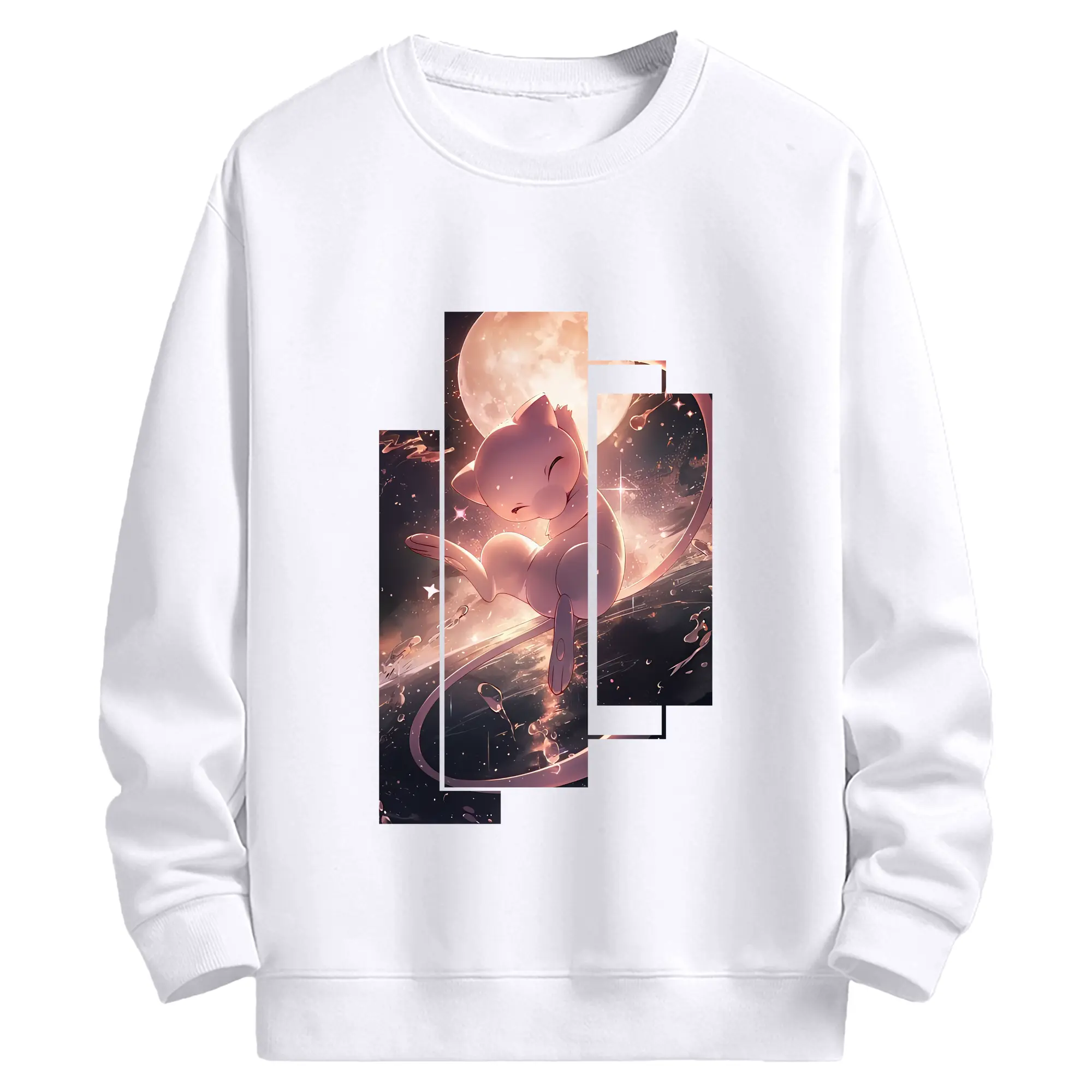 ポケモン グッズ,ミュウ - 高品質 クルーネック スウェット ・ コットン59％ ポリエステル41％ ・ ユニセックス 長袖 トレーナー ・ カジュアル デイリー スポーツ 散歩用