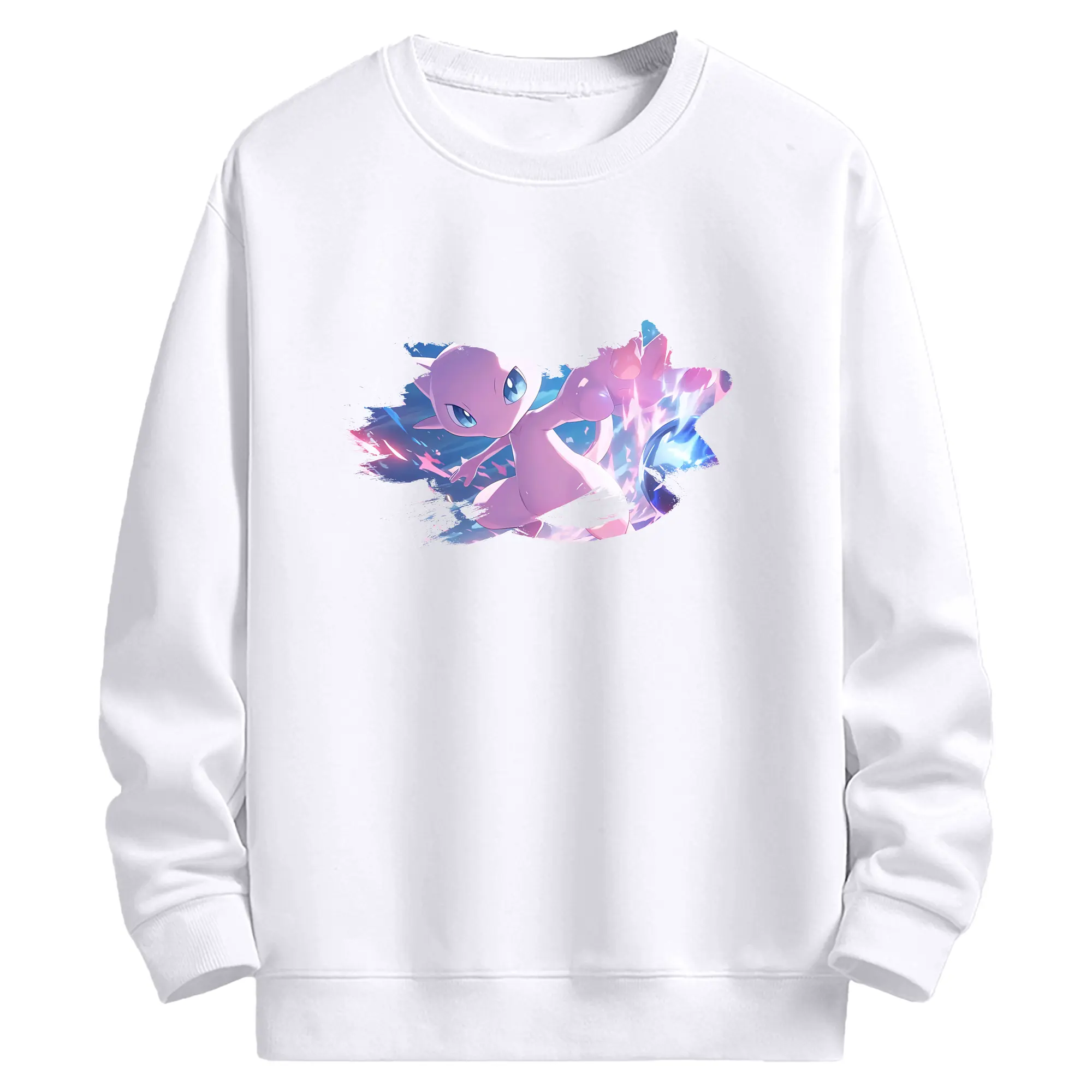 ポケモン グッズ,ミュウ - 高品質 クルーネック スウェット ・ コットン59％ ポリエステル41％ ・ ユニセックス 長袖 トレーナー ・ カジュアル デイリー スポーツ 散歩用