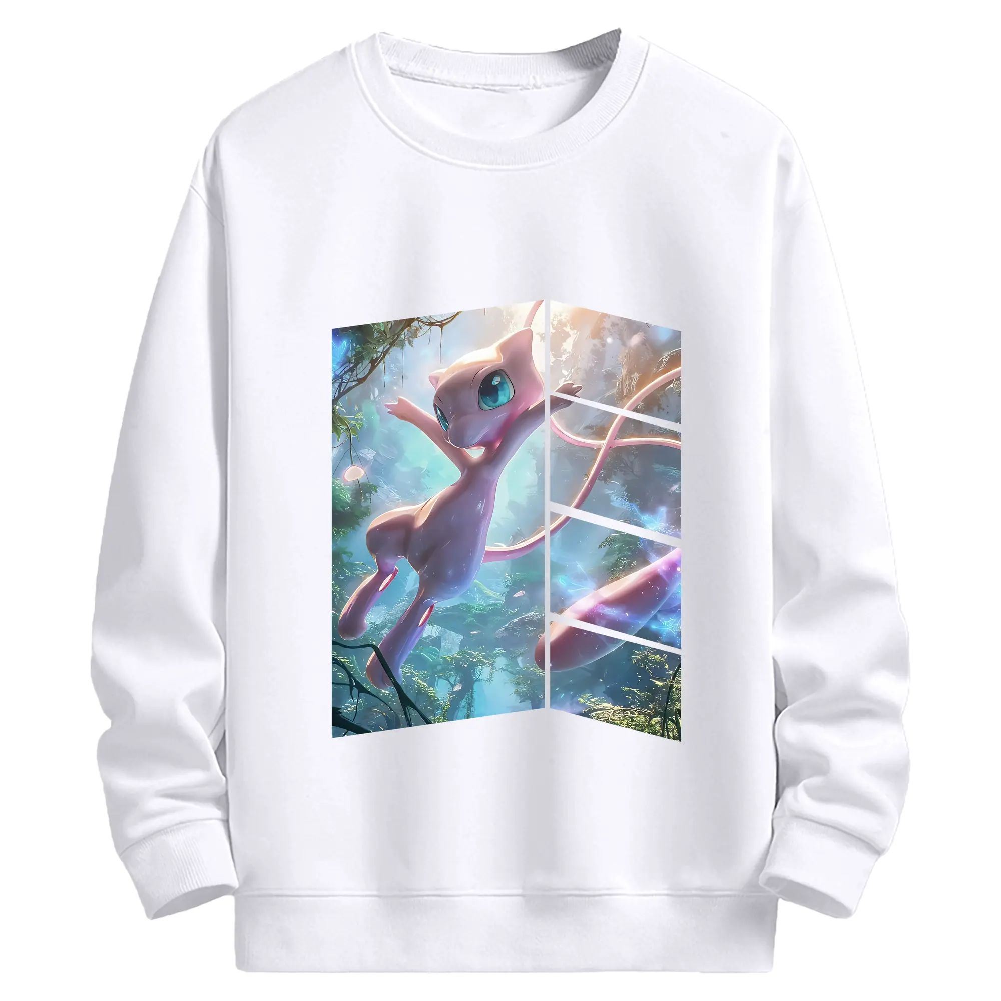 ポケモン グッズ,ミュウ - 高品質 クルーネック スウェット ・ コットン59％ ポリエステル41％ ・ ユニセックス 長袖 トレーナー ・ カジュアル デイリー スポーツ 散歩用