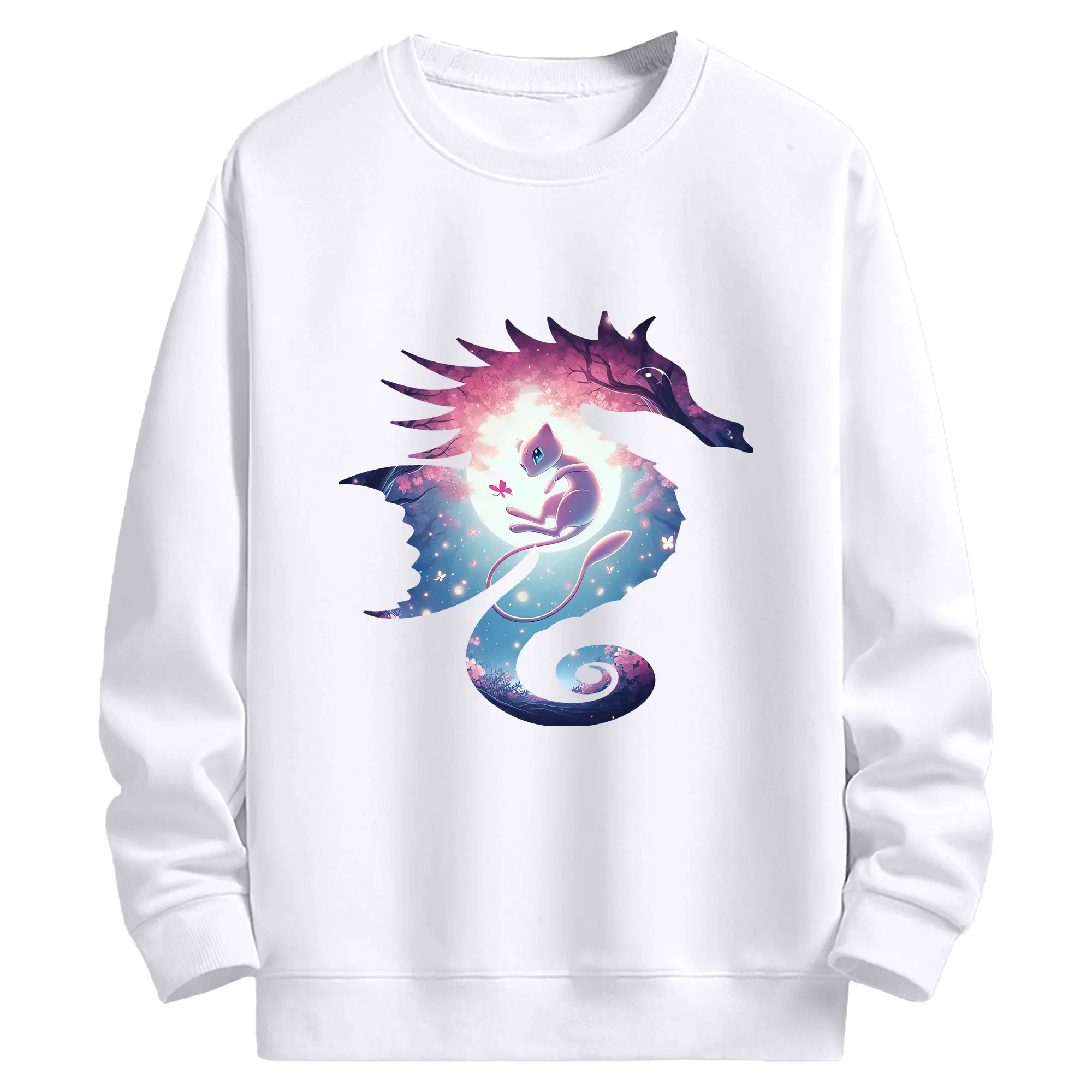 ポケモン グッズ,ミュウ - 高品質 クルーネック スウェット ・ コットン59％ ポリエステル41％ ・ ユニセックス 長袖 トレーナー ・ カジュアル デイリー スポーツ 散歩用