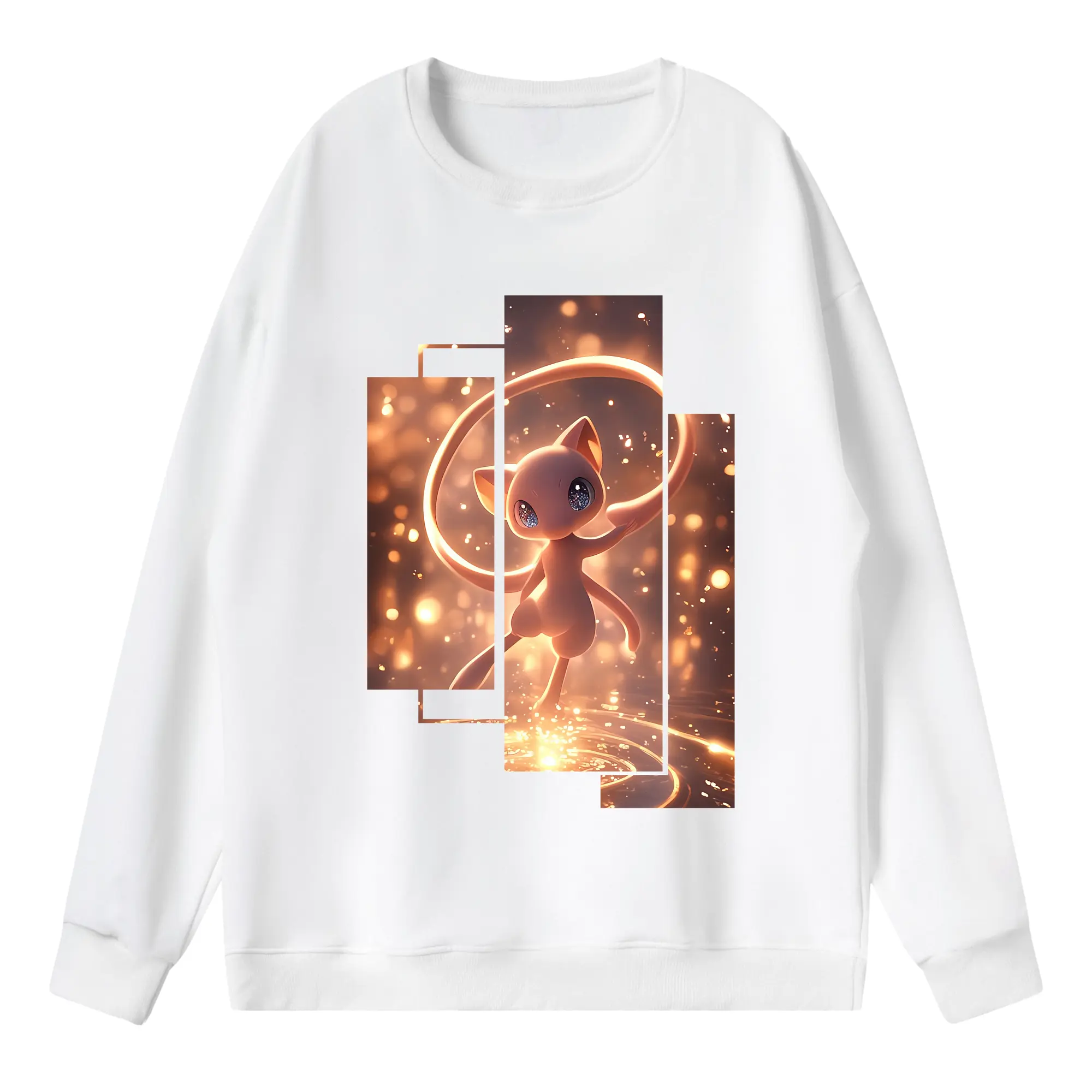 ポケモン グッズ,ミュウ - 薄手 クルーネック スウェット 裏毛260g · ポリエステル 春秋向け カジュアル 男女兼用 · トレーナー デイリー スポーツ 散歩に最適