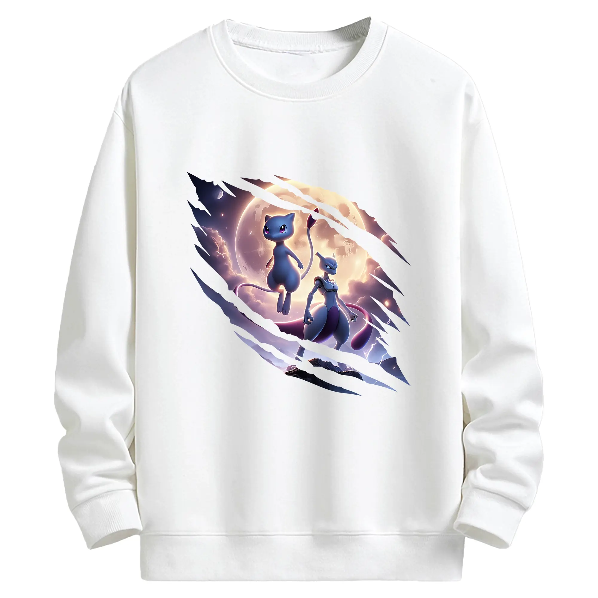 ポケモン グッズ,ミュウ - キッズ クルーネックスウェットシャツ ・ フロントプリント ・ 綿80％ ポリエステル20％ ・ 快適 通学 スポーツ 日常使い お散歩用